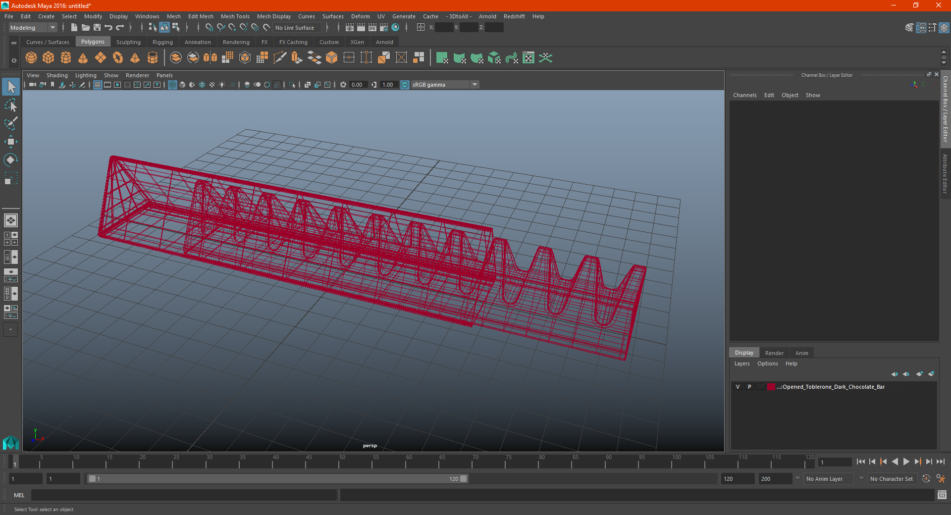 3D model Opened Toblerone Dark Chocolate Bar