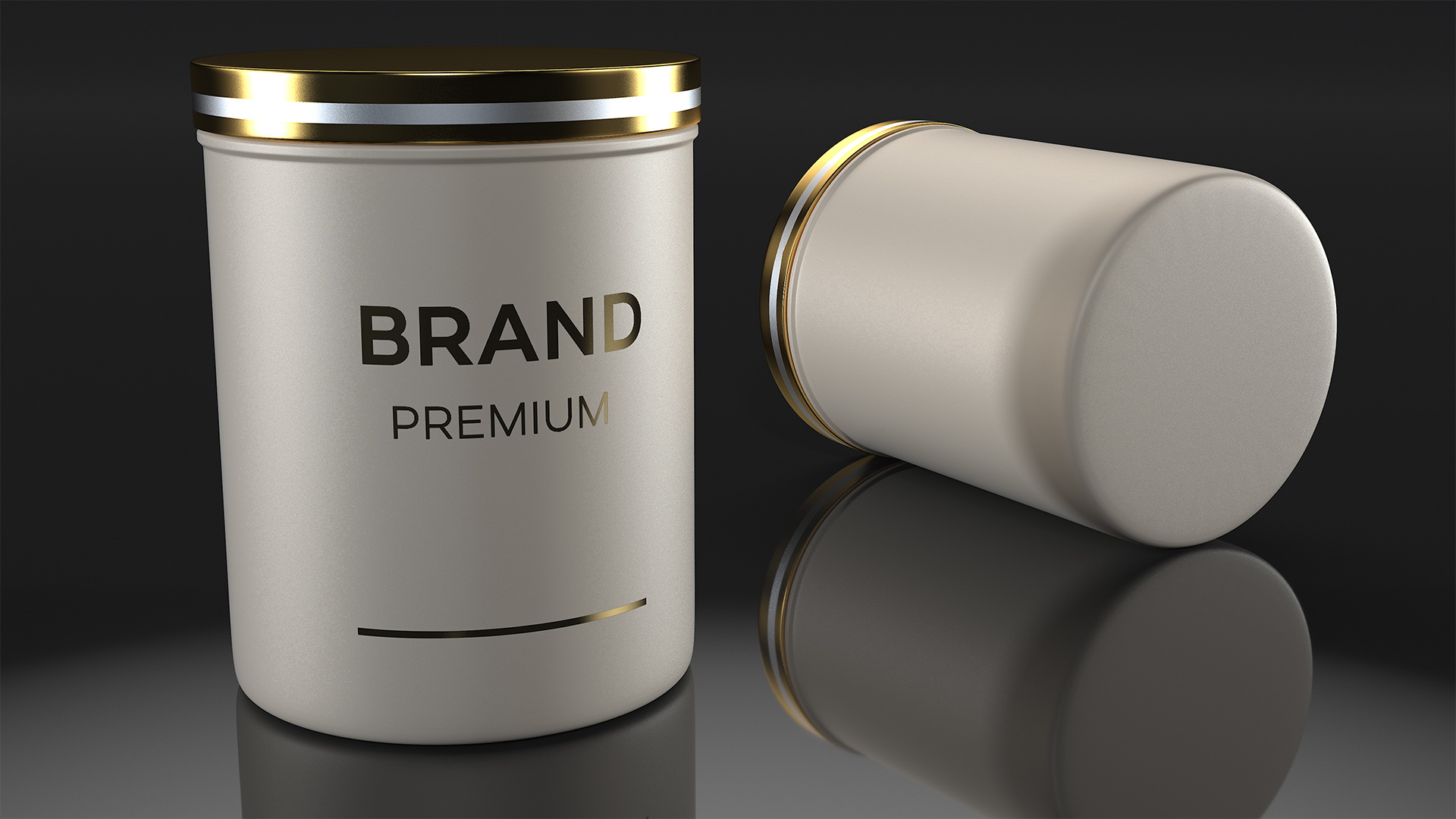 Gold Cosmetic Jar 3D