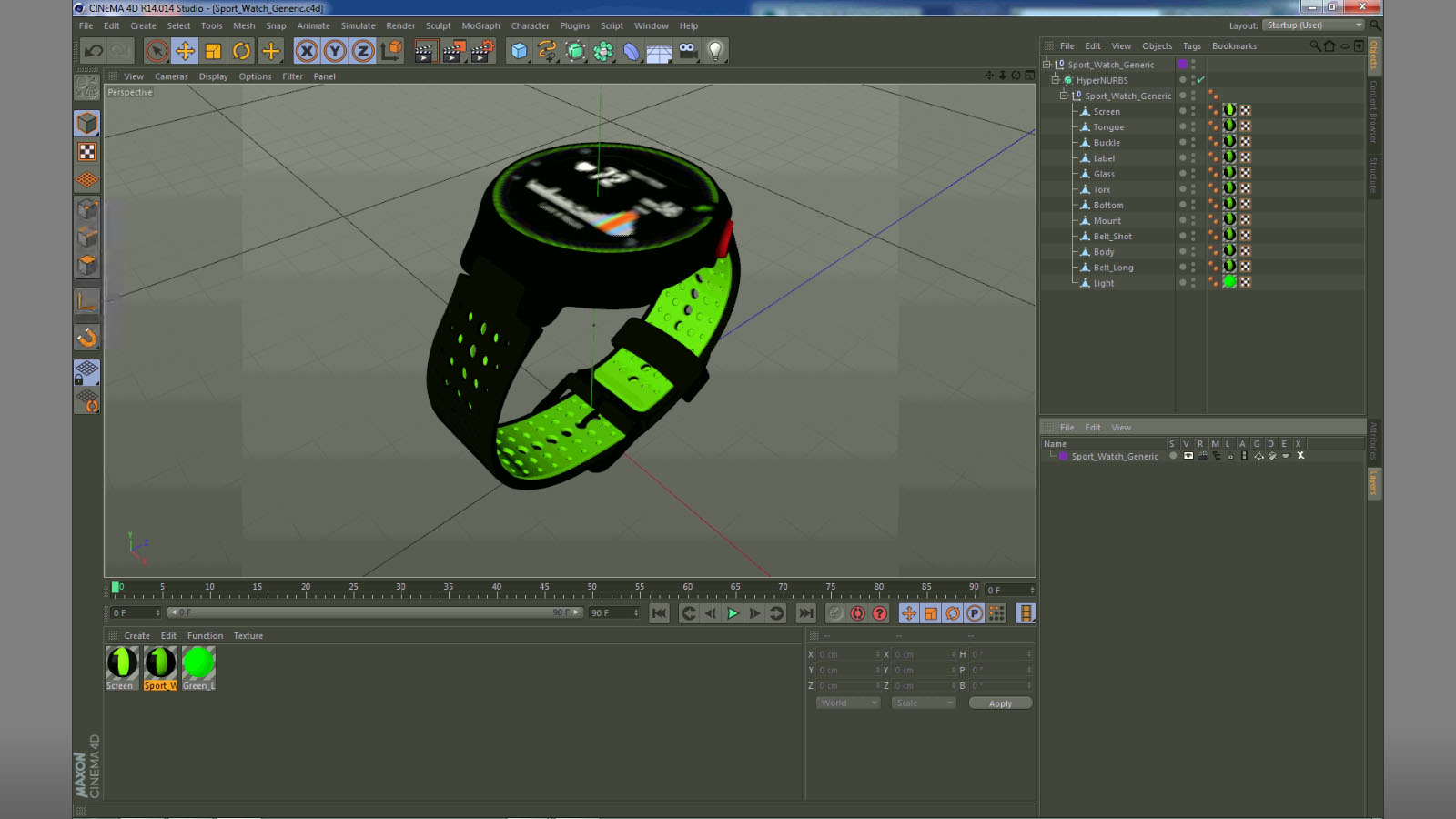 Sport Watch Generic 3D model