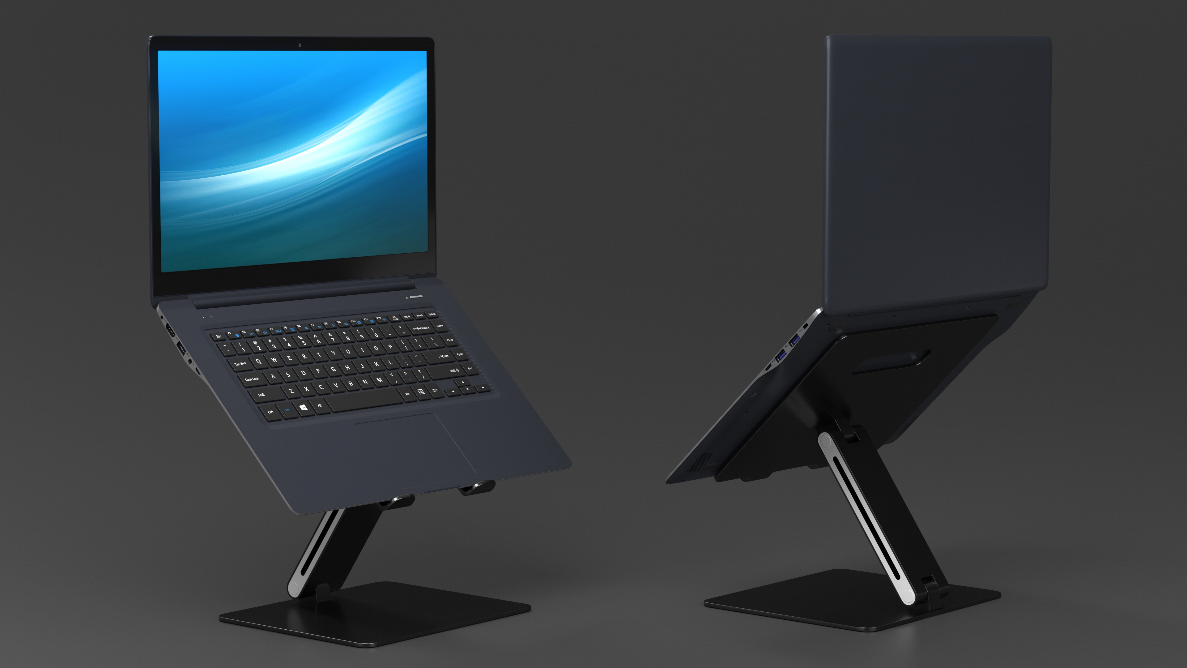 3D Laptop on Adjustable Holder Stand model