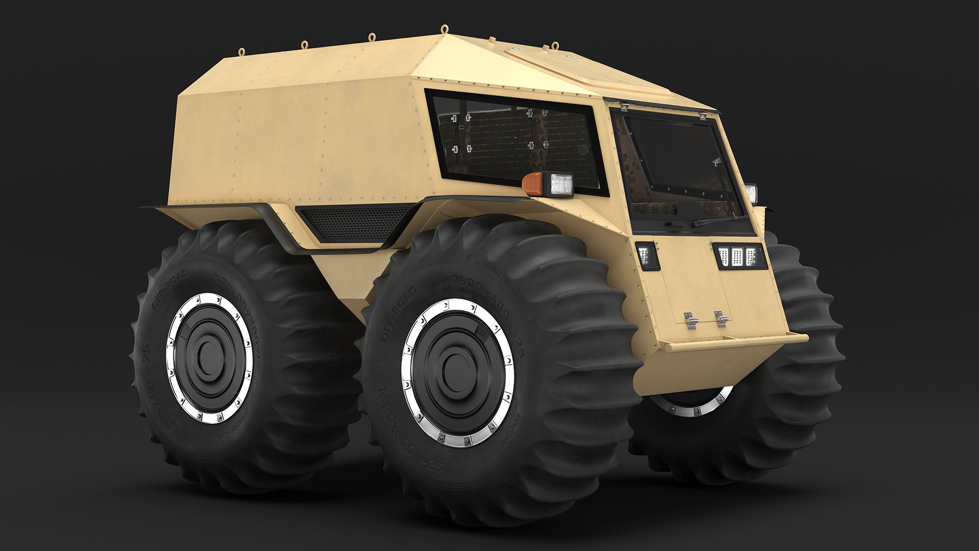 3D model Amphibious ATV Rigged for Cinema 4D