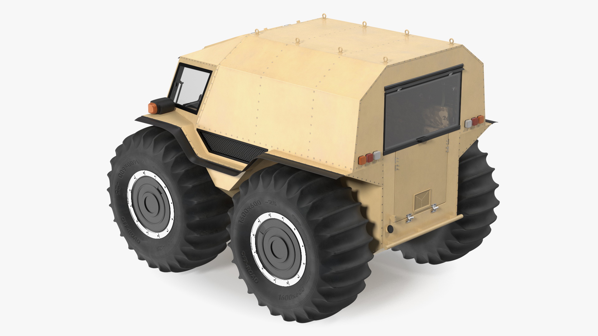 3D model Amphibious ATV Rigged for Cinema 4D