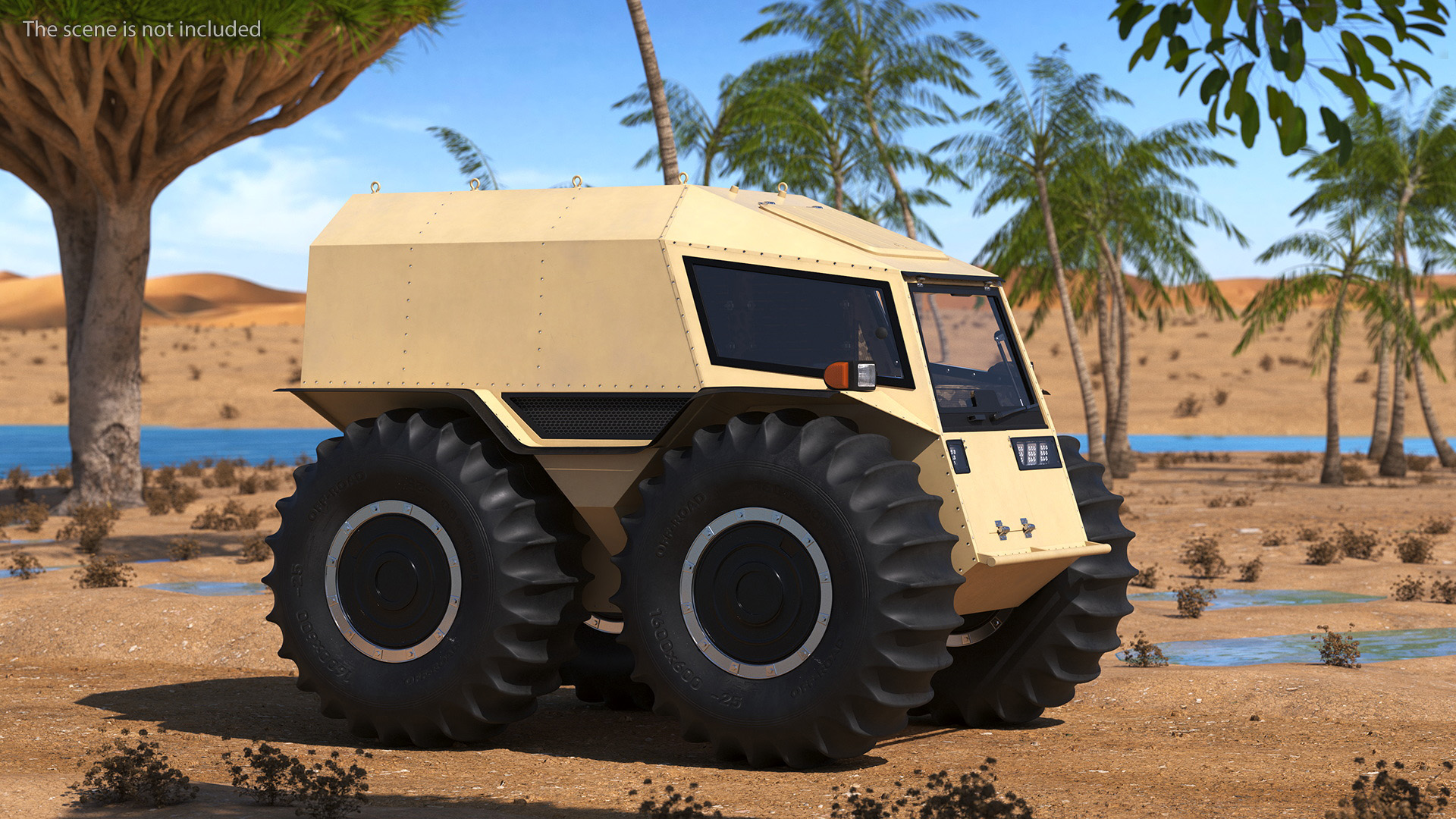 3D model Amphibious ATV Rigged for Cinema 4D