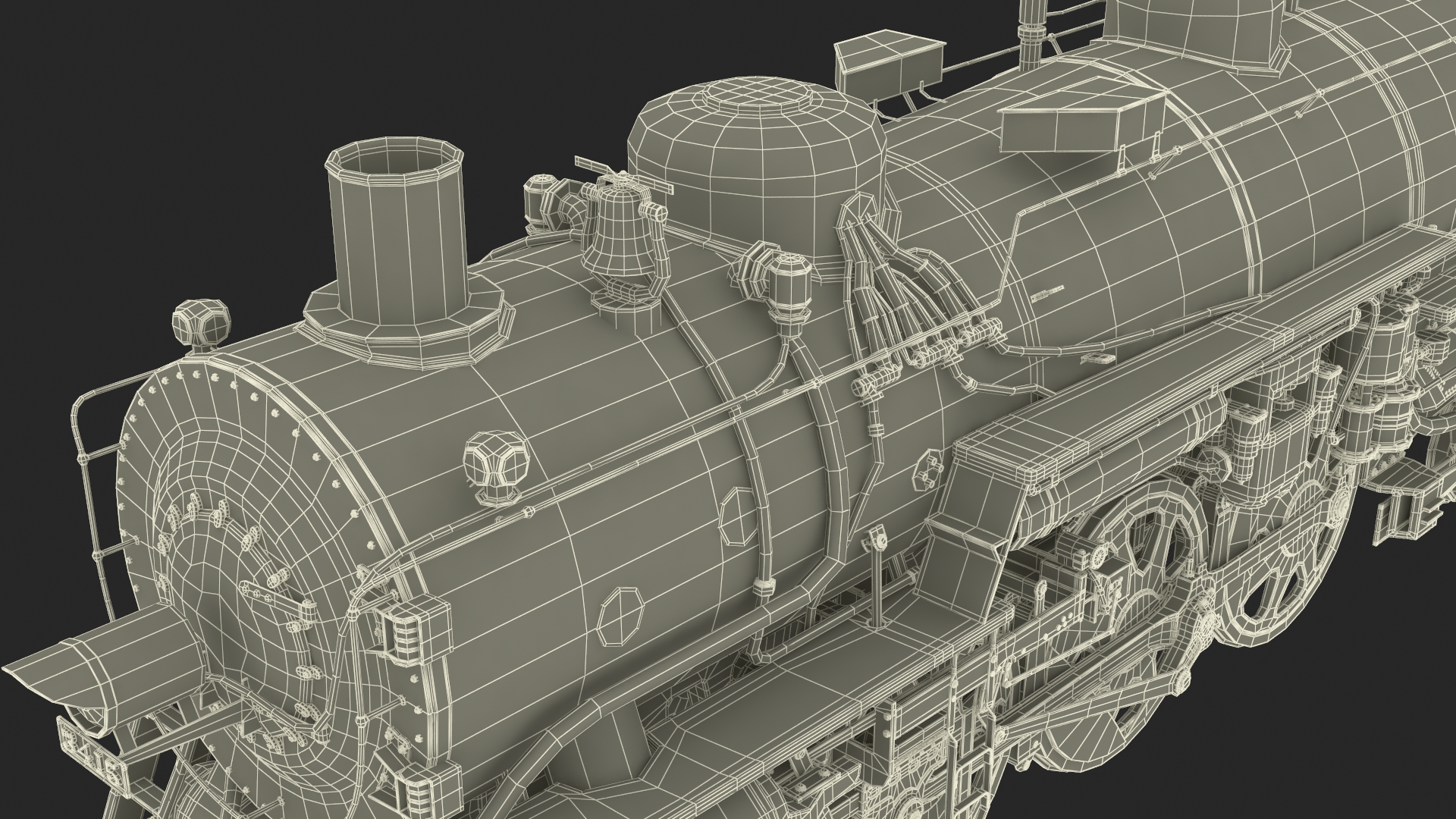 3D model Steam locomotive Santa Fe 3415