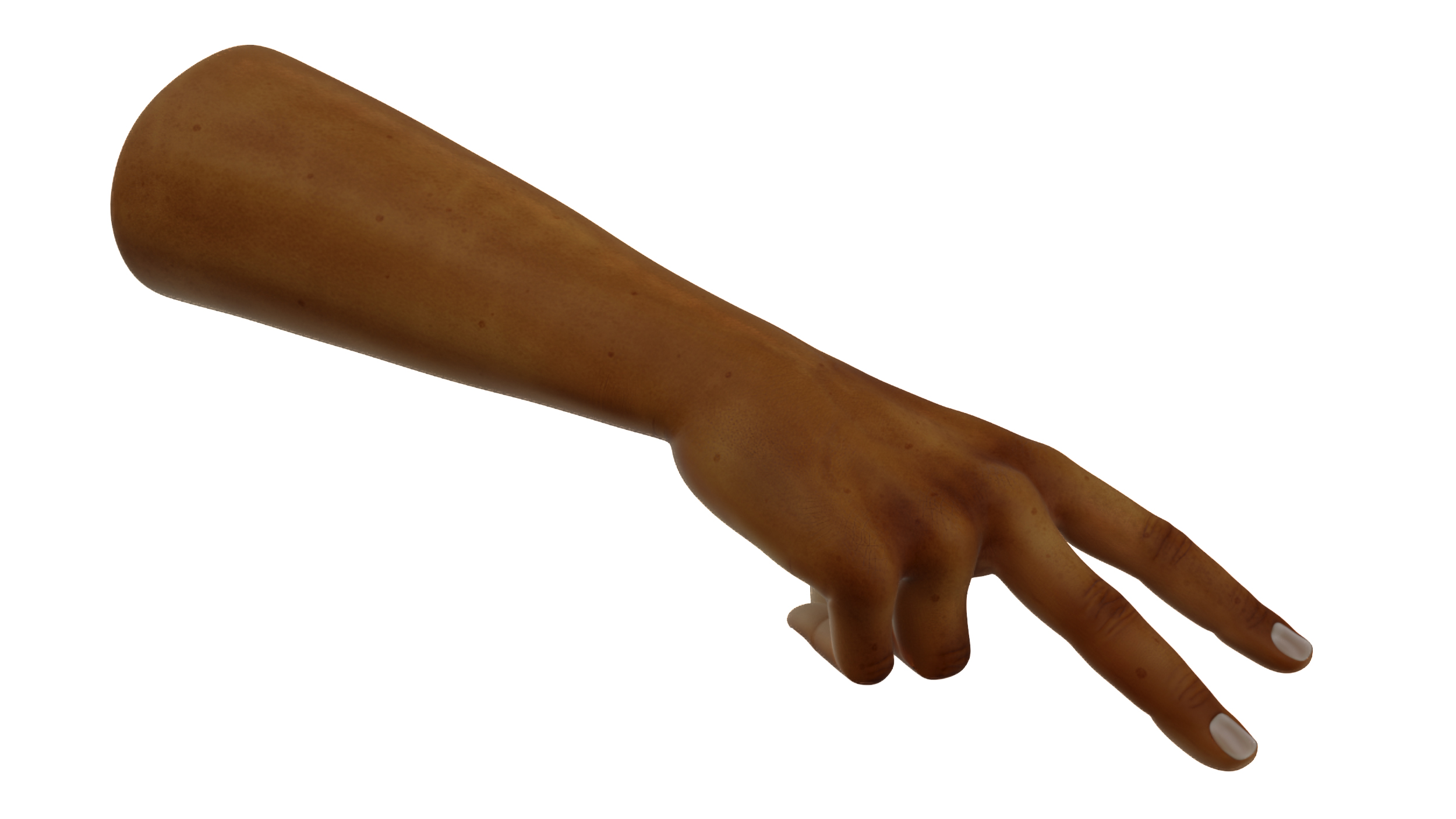 3D Hand of African Male Victory Sign Pose model