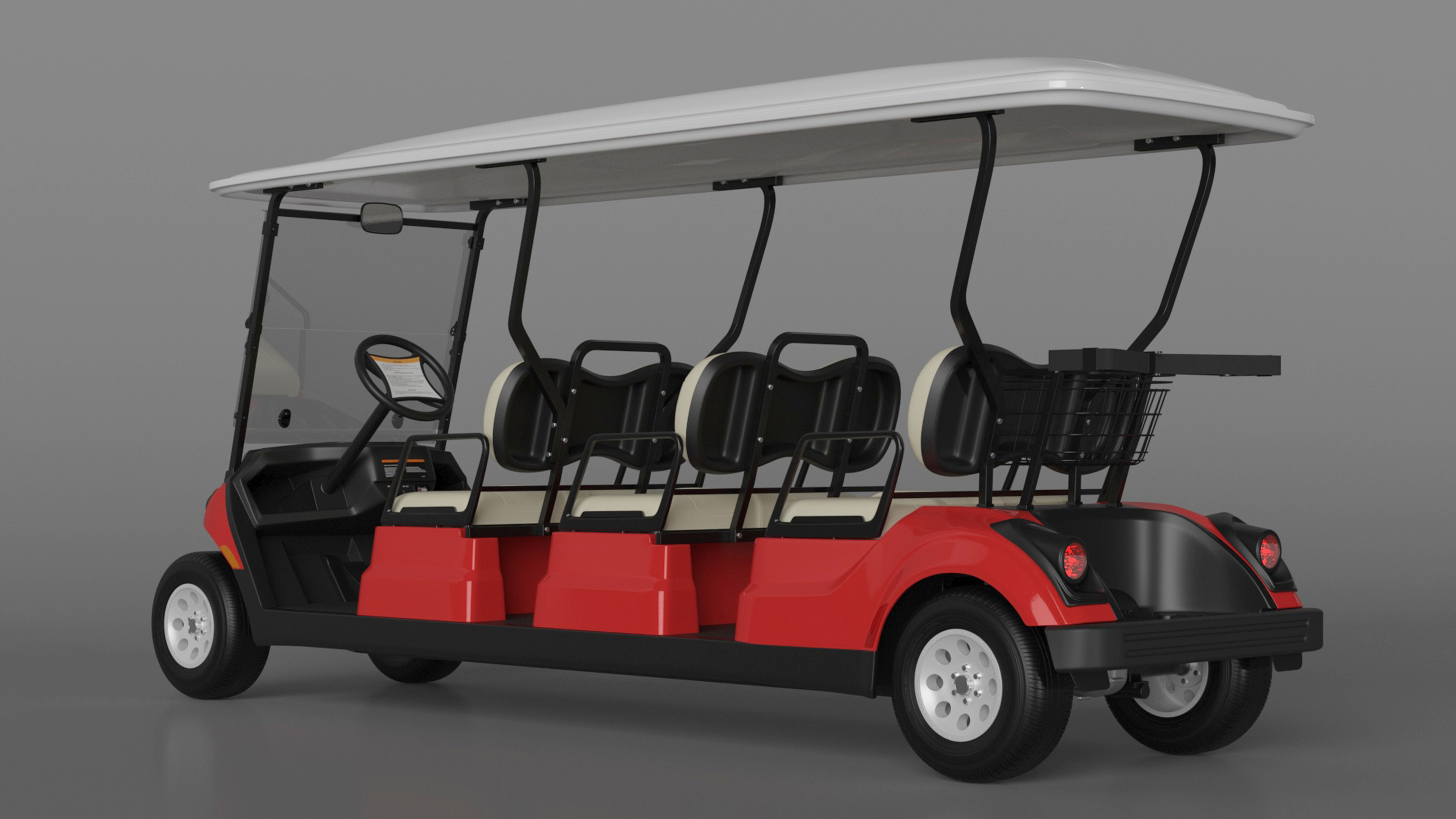 Yamaha Golf Electric Six Seat Car Red 3D