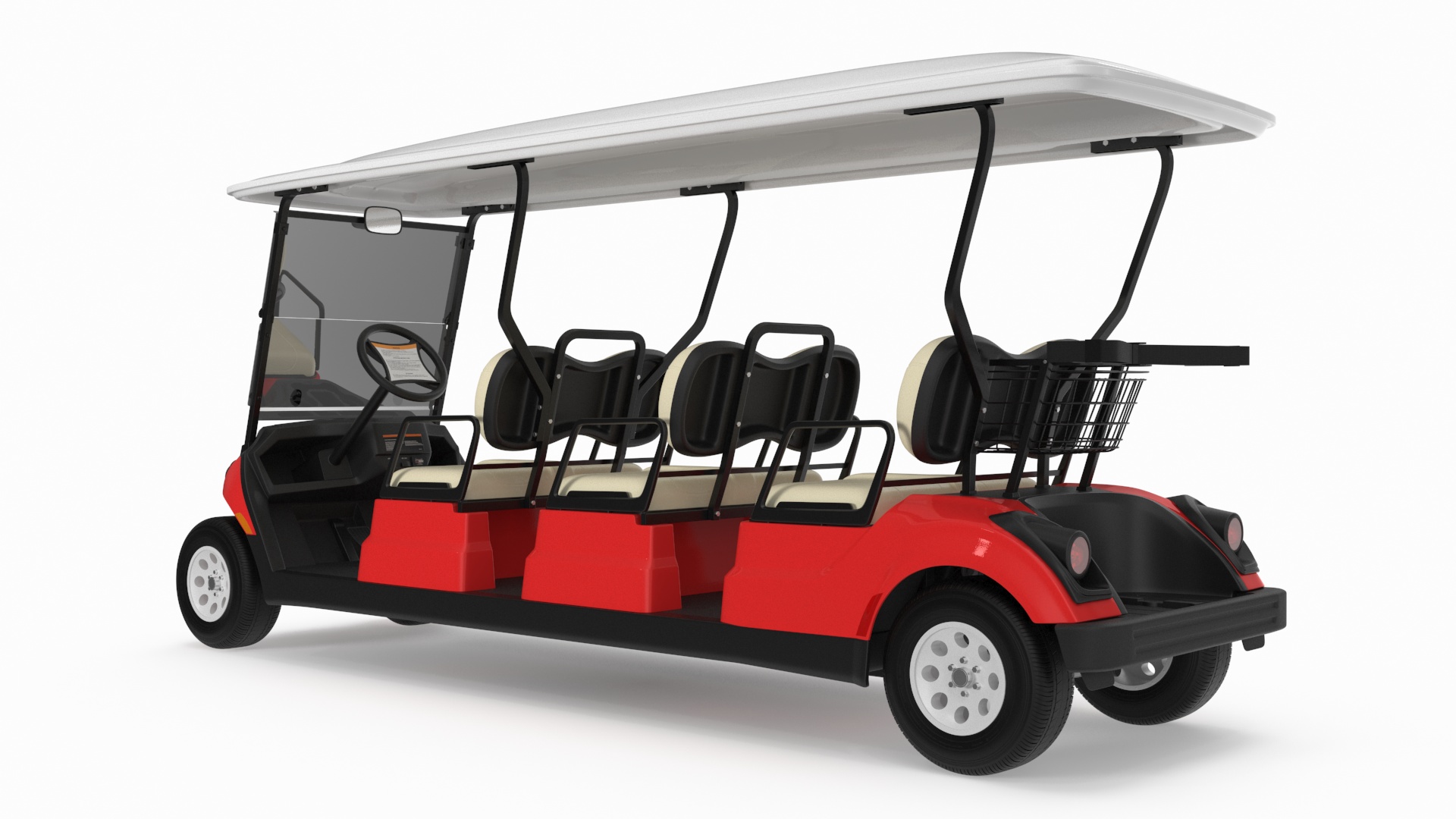 Yamaha Golf Electric Six Seat Car Red 3D