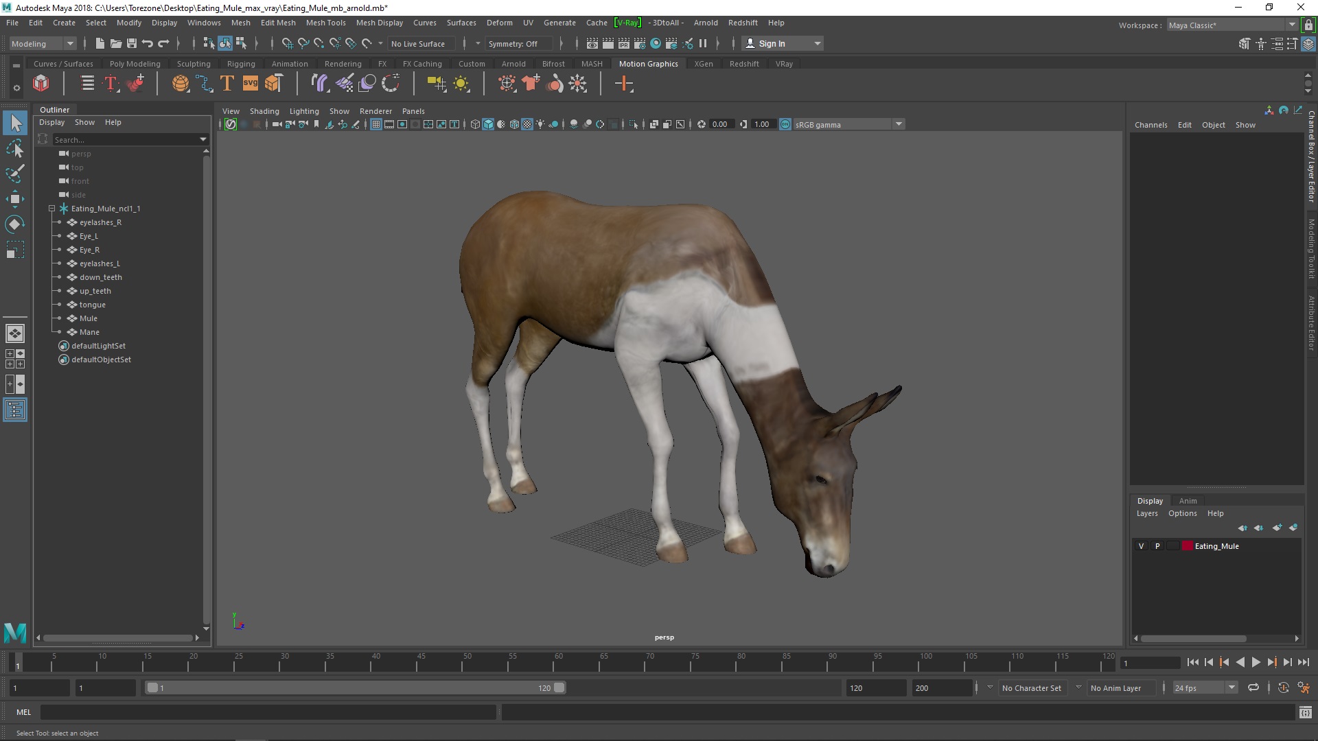 3D Eating Mule