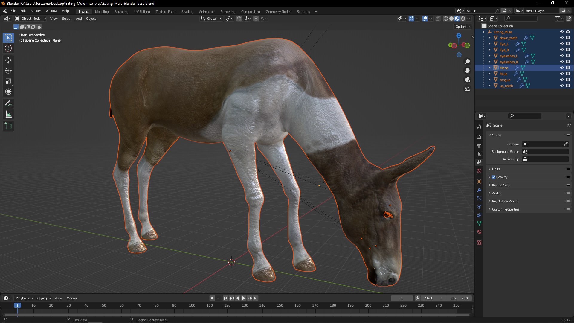 3D Eating Mule