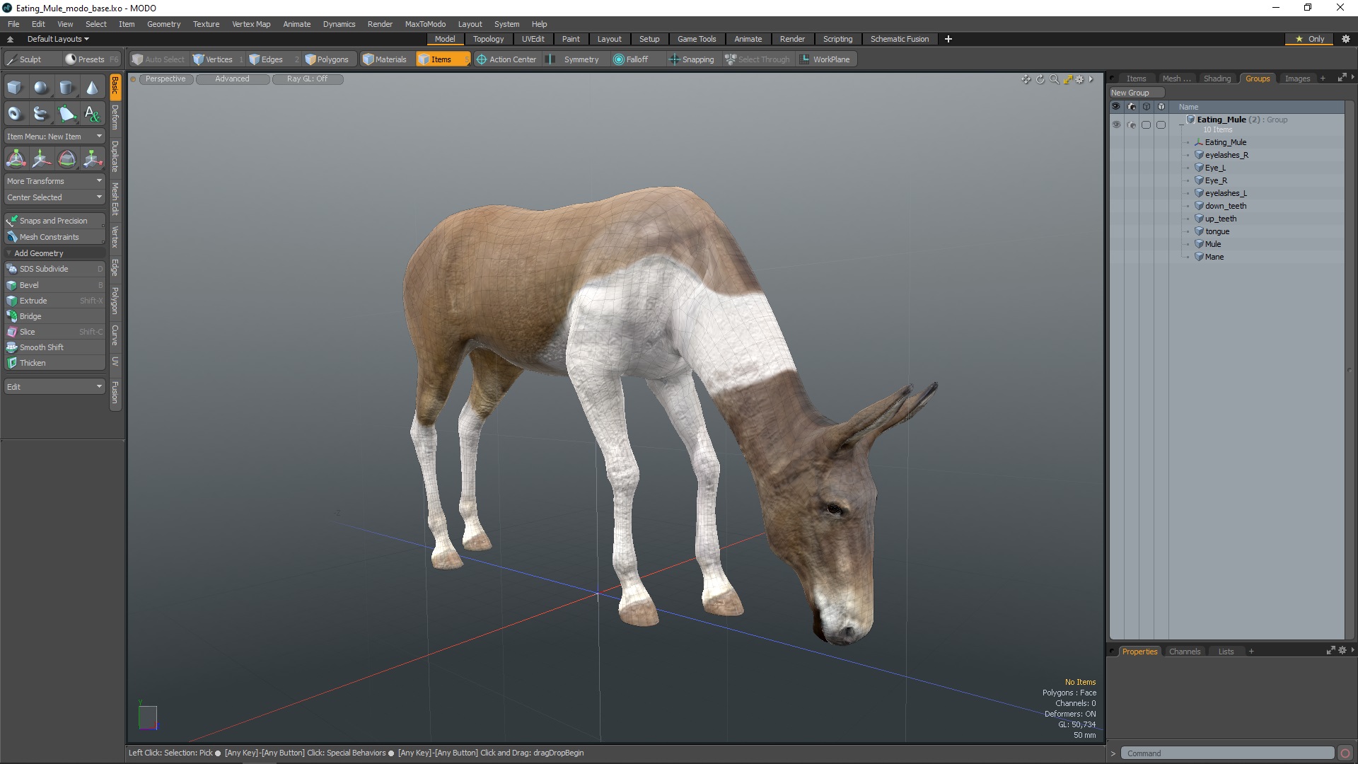 3D Eating Mule