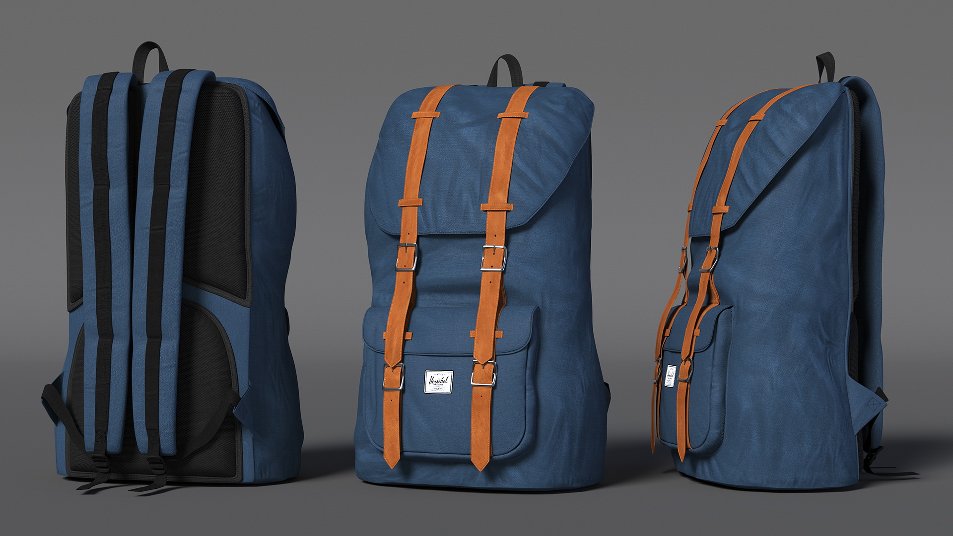 3D Classic Backpack with Leather Straps