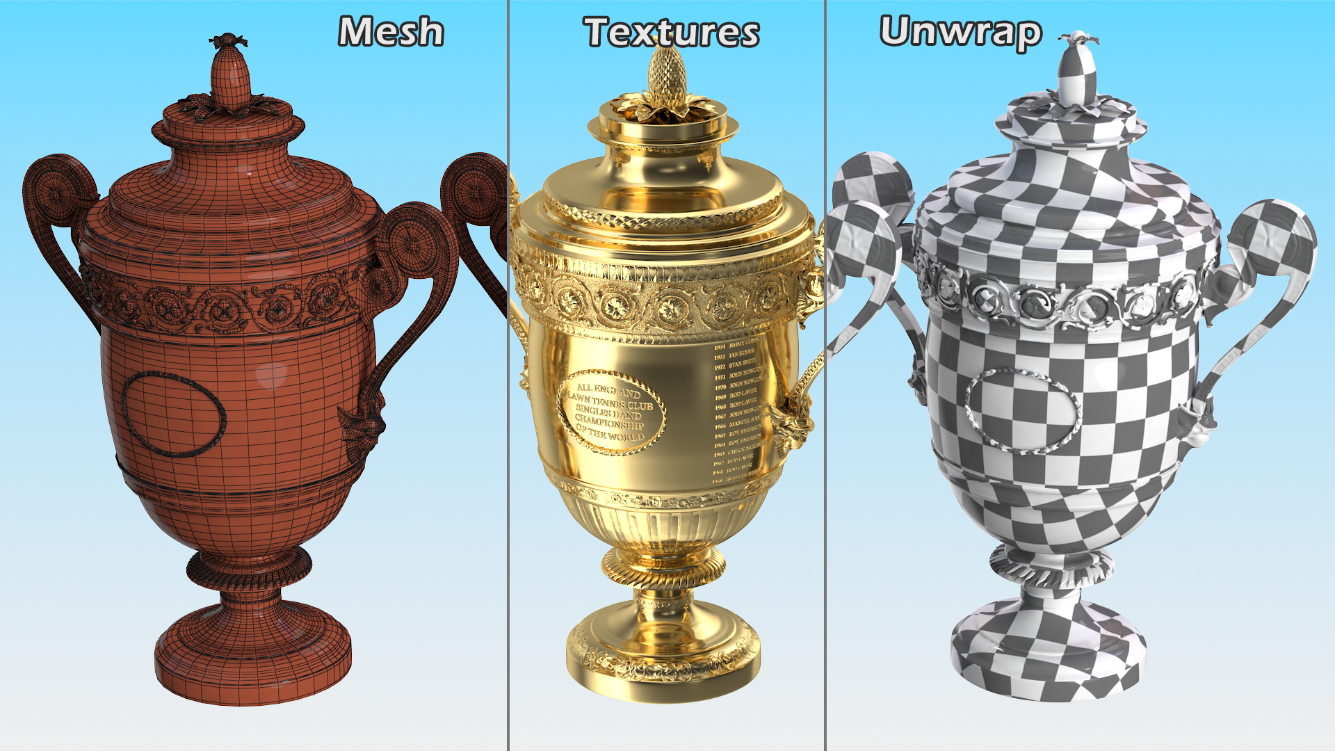 3D Wimbledon Cups Men model