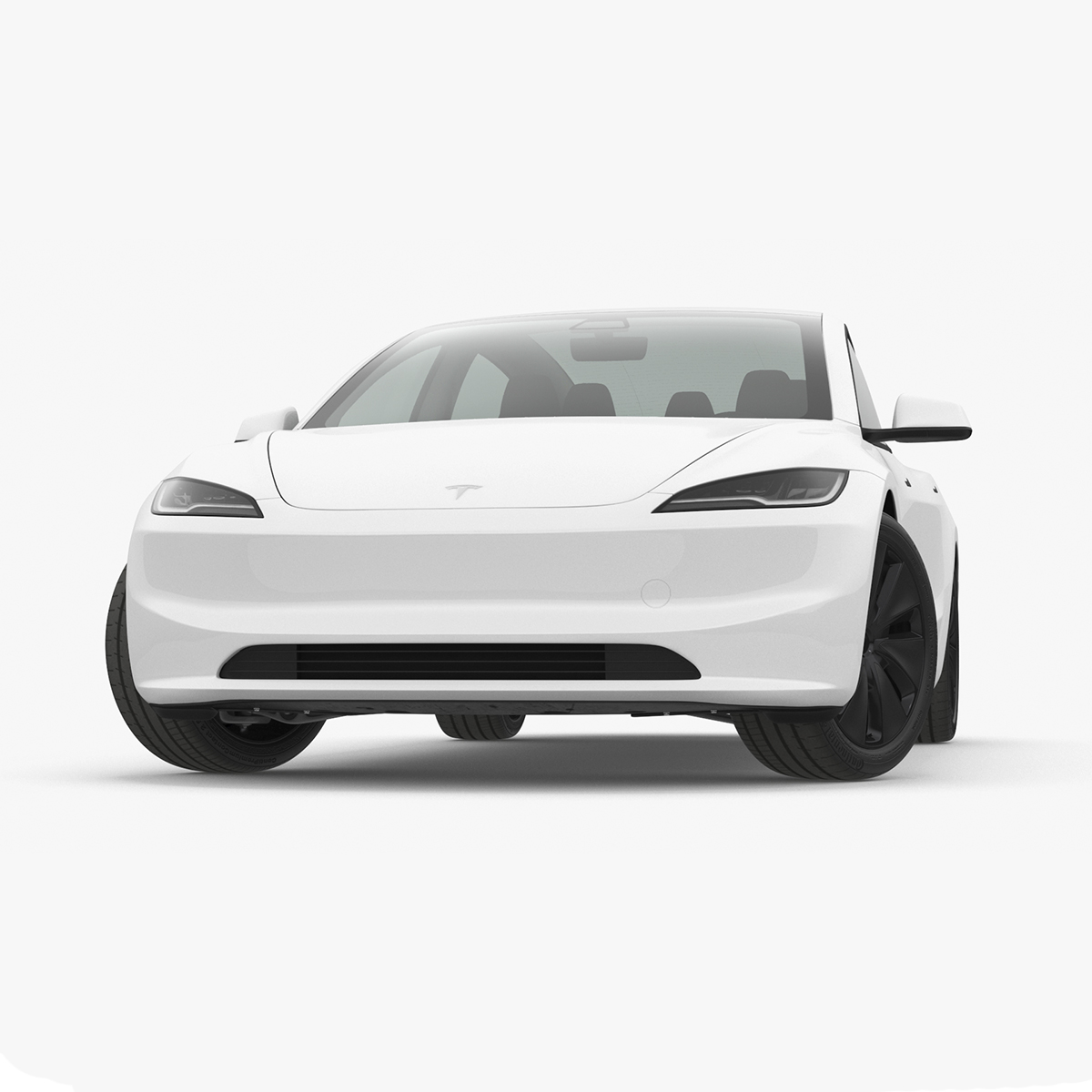 3D model Tesla Model 3 2024 White Rigged for Cinema 4D