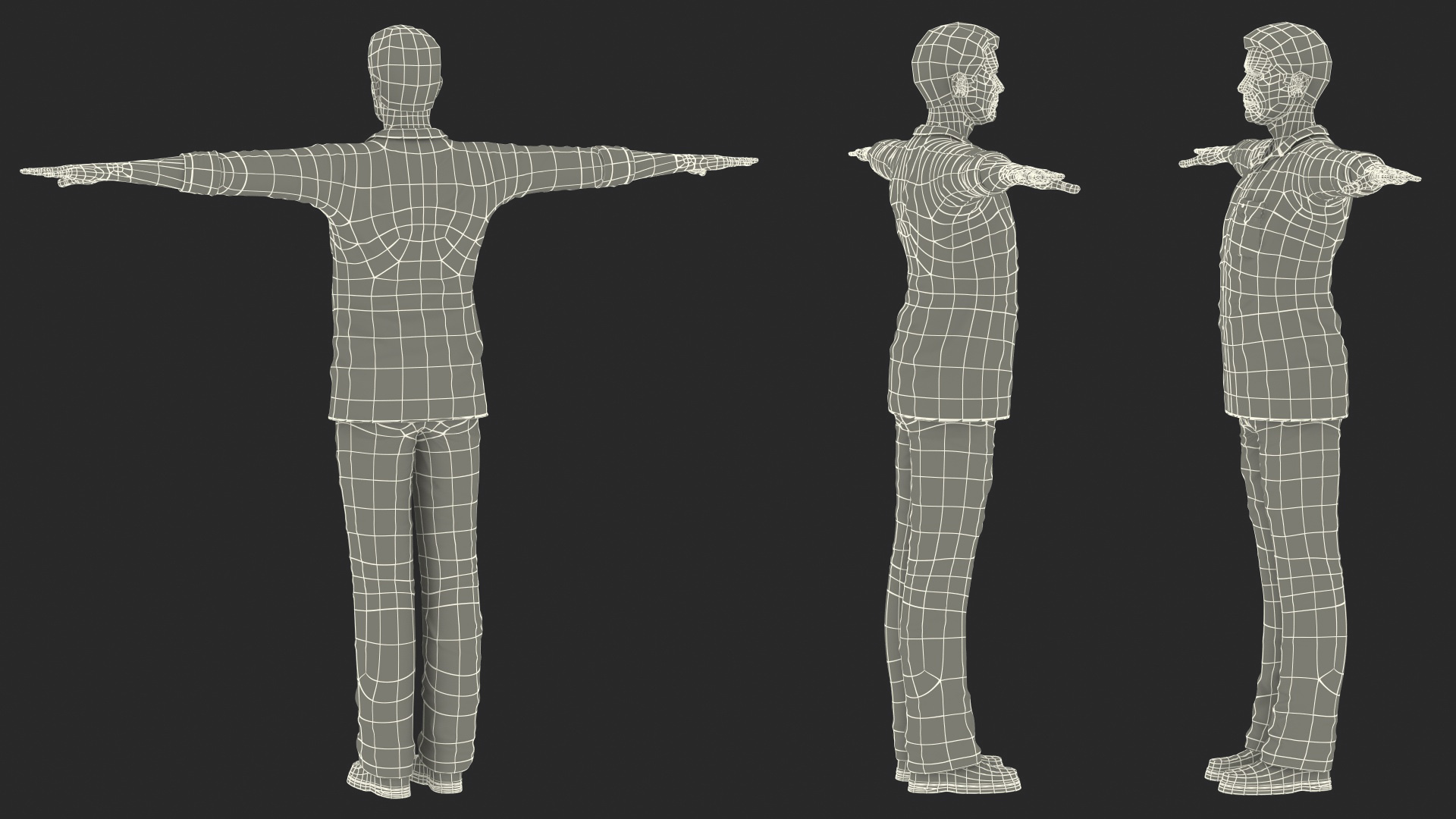 3D Elderly Man Homewear Neutral Pose model