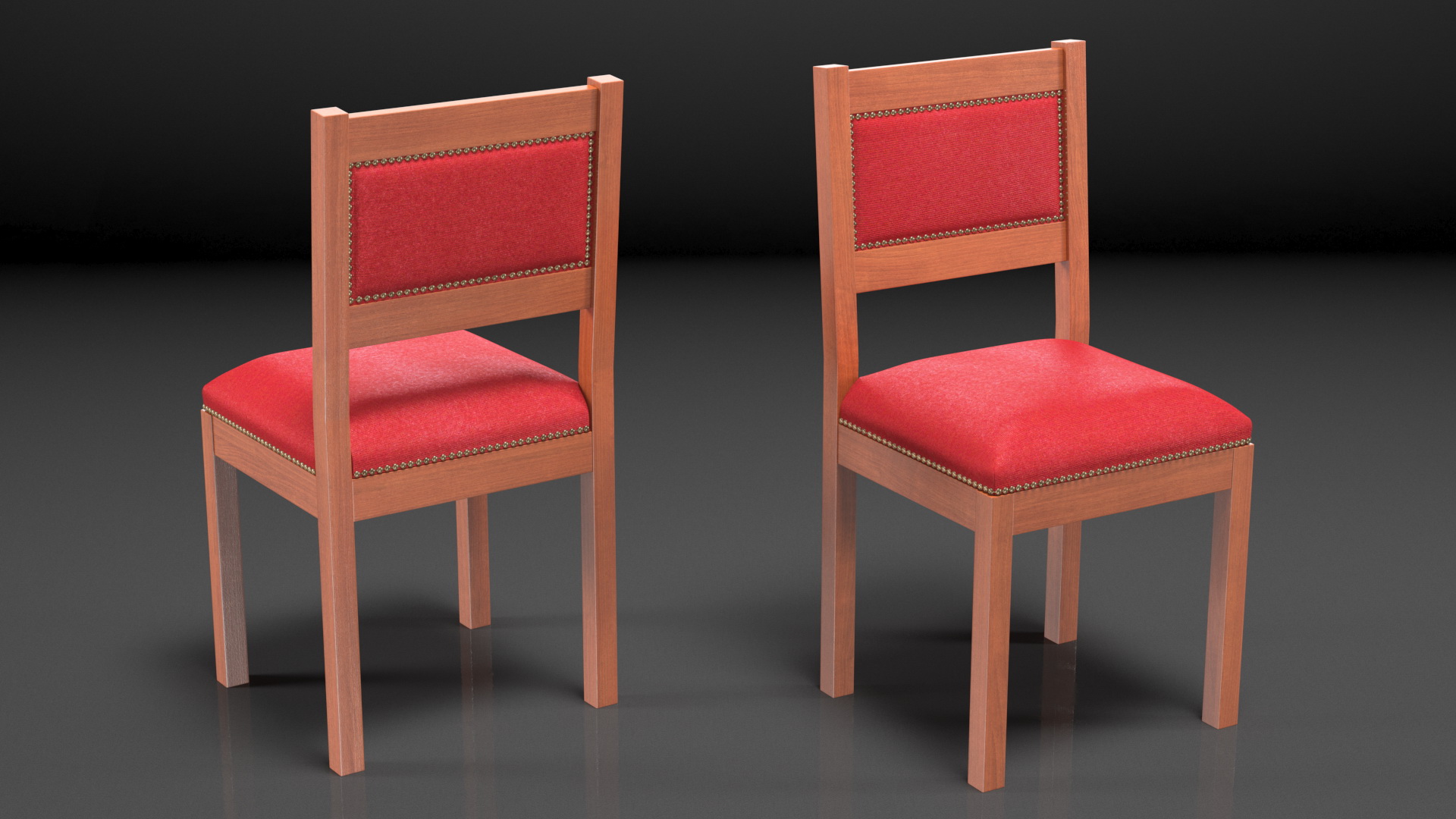 Church Wooden Chair 3D model