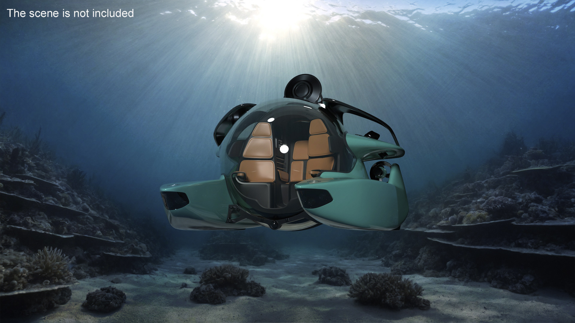 3D model Luxurious Personal Submarine Rigged