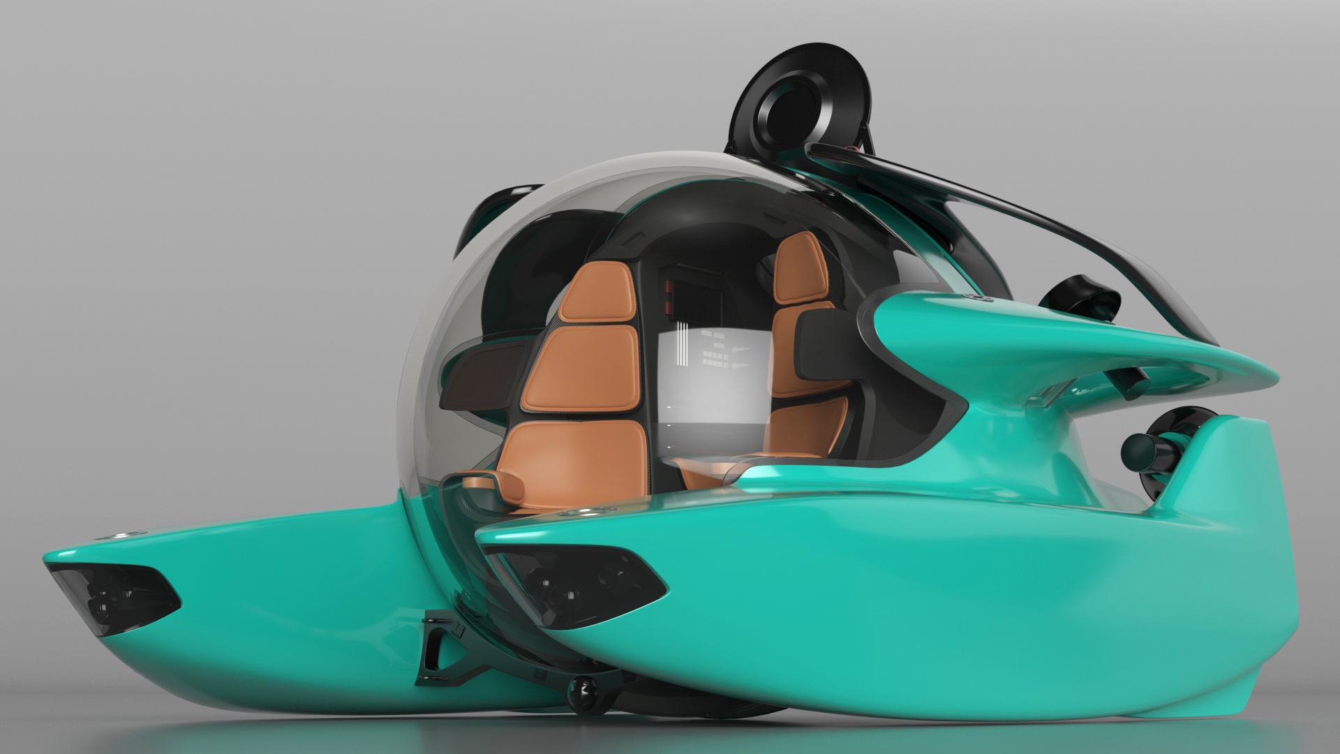 3D model Luxurious Personal Submarine Rigged