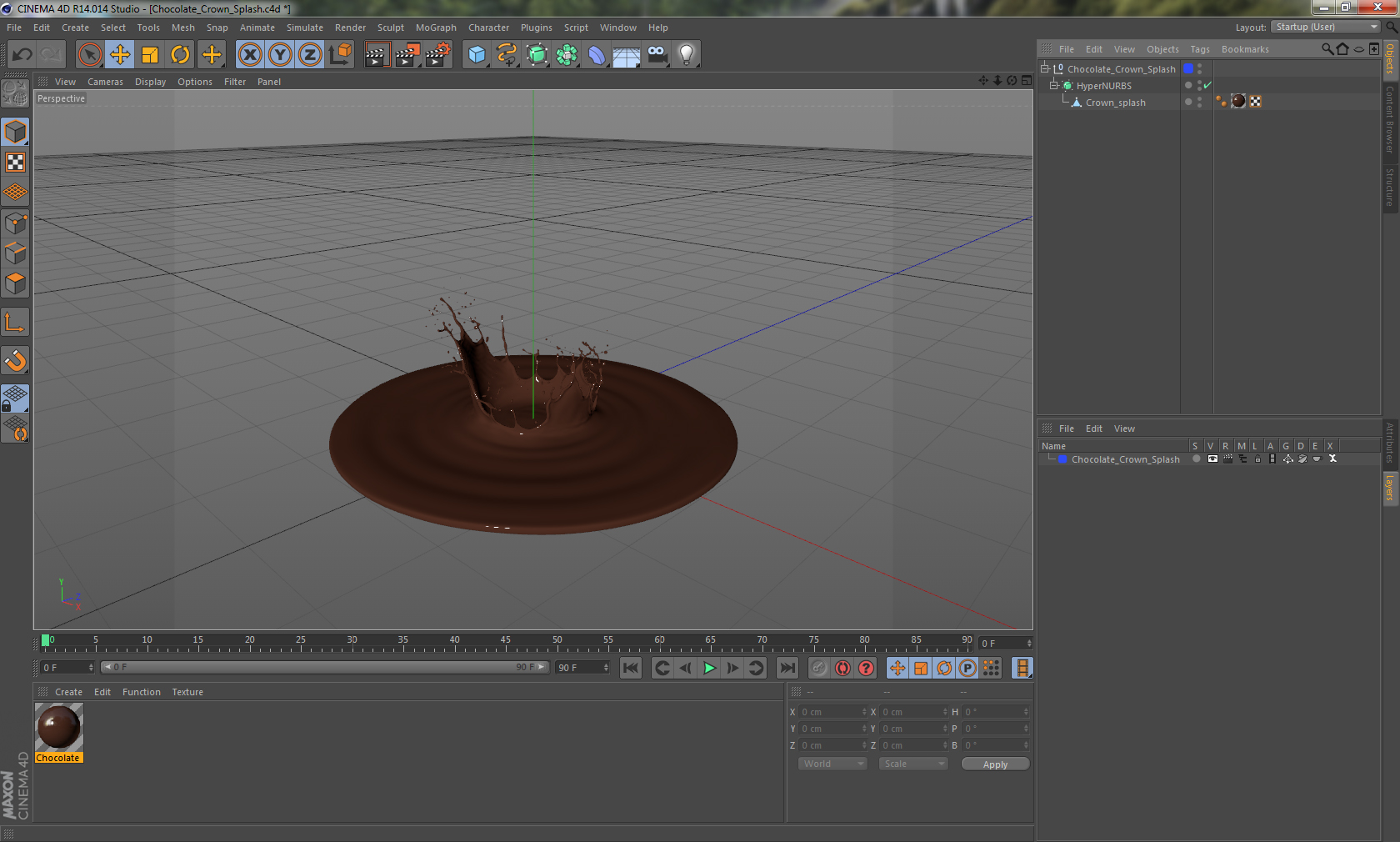 Chocolate Crown Splash 3D