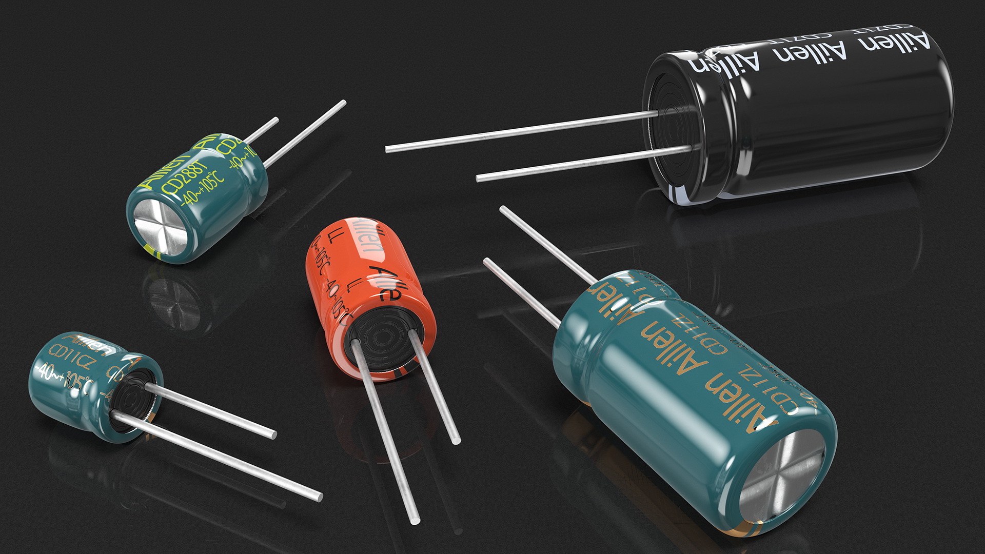 Aillen Aluminum Electrolytic Capacitor Set 3D