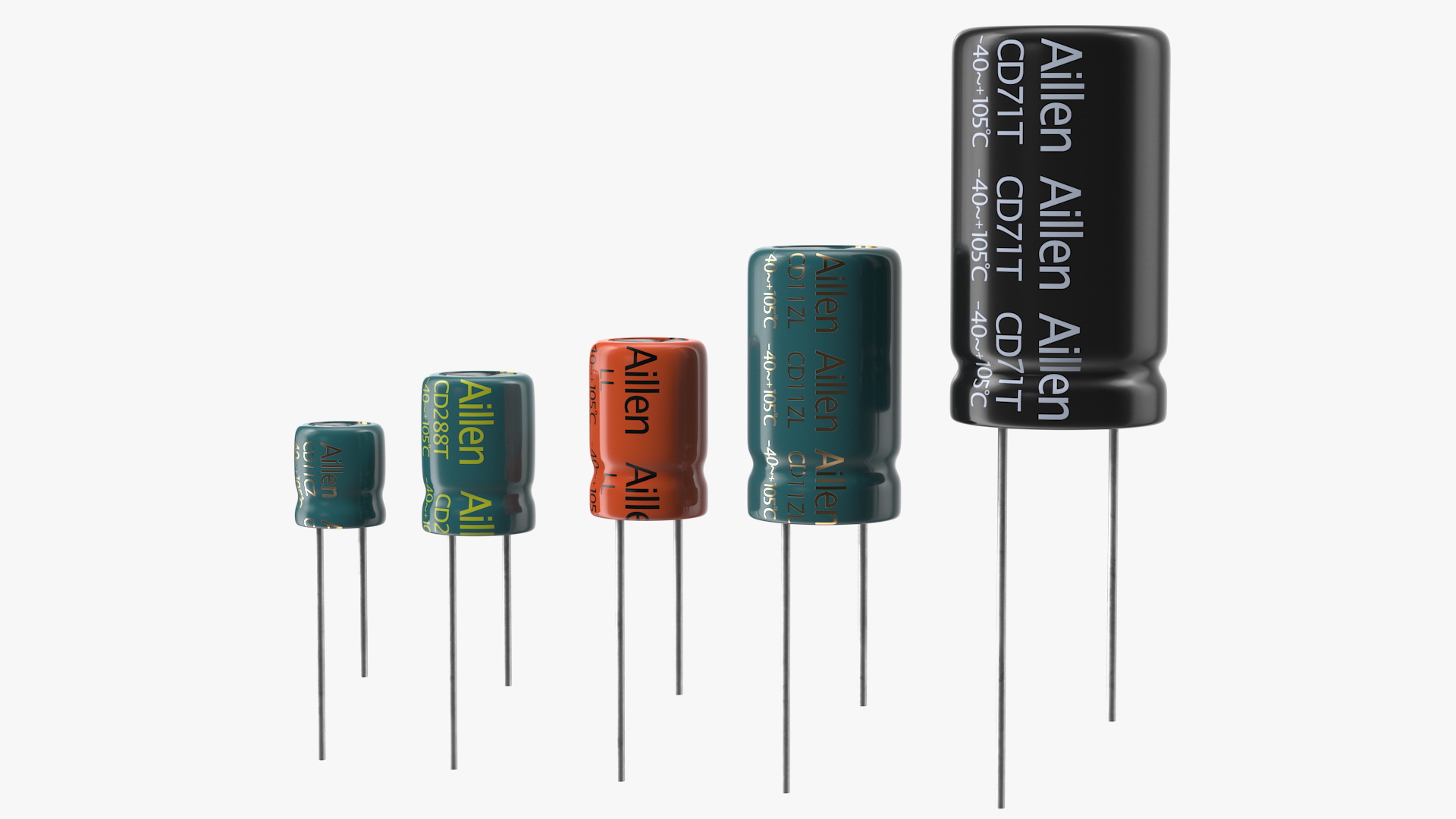 Aillen Aluminum Electrolytic Capacitor Set 3D