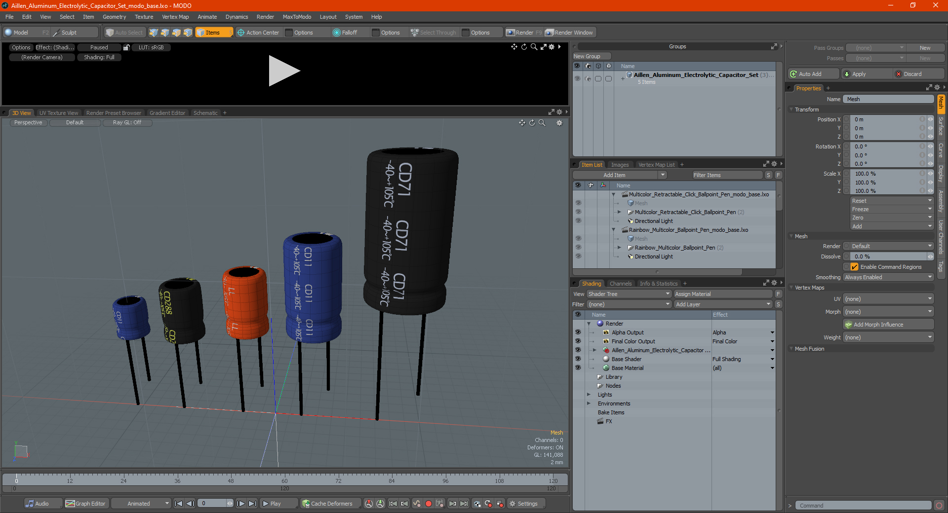 Aillen Aluminum Electrolytic Capacitor Set 3D