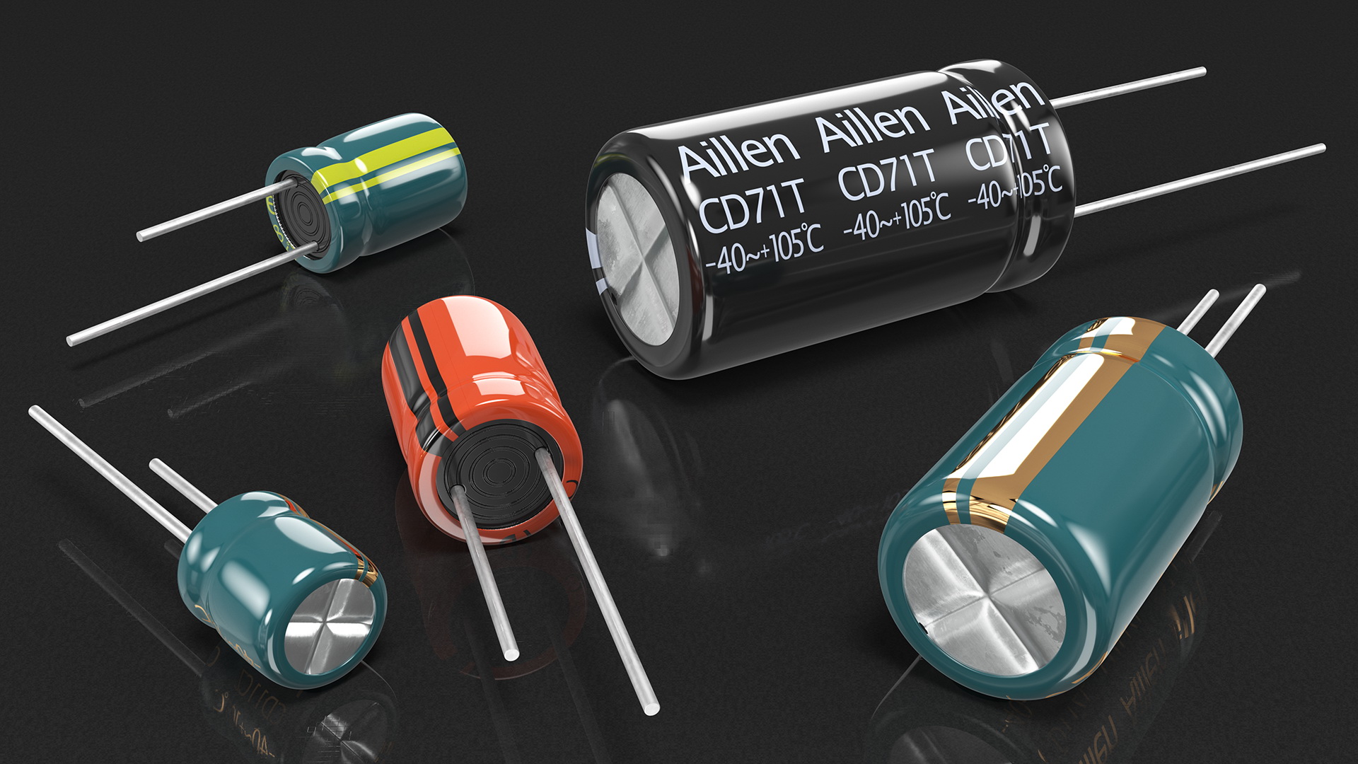 Aillen Aluminum Electrolytic Capacitor Set 3D