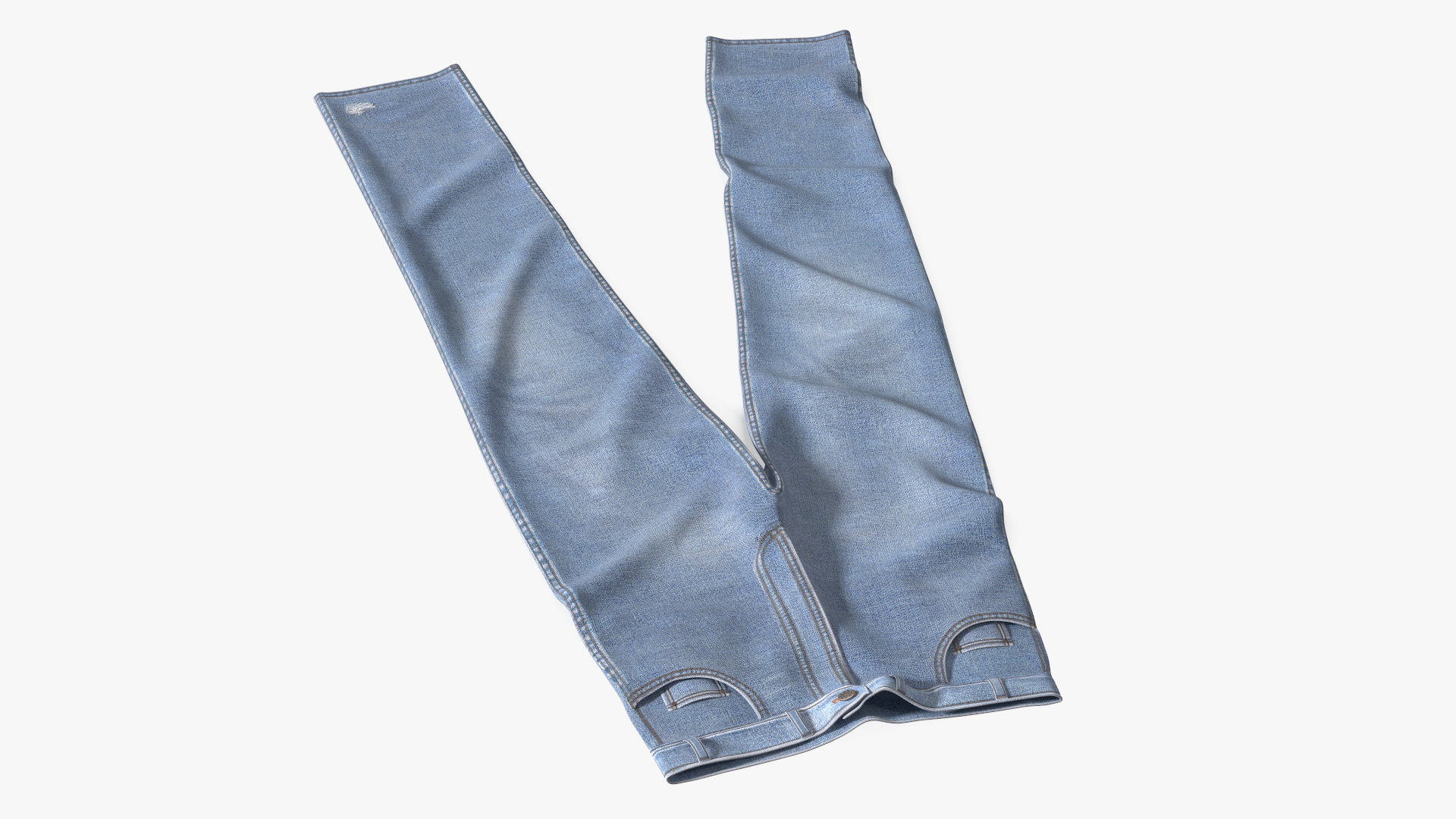 3D Casual Denim Jeans model