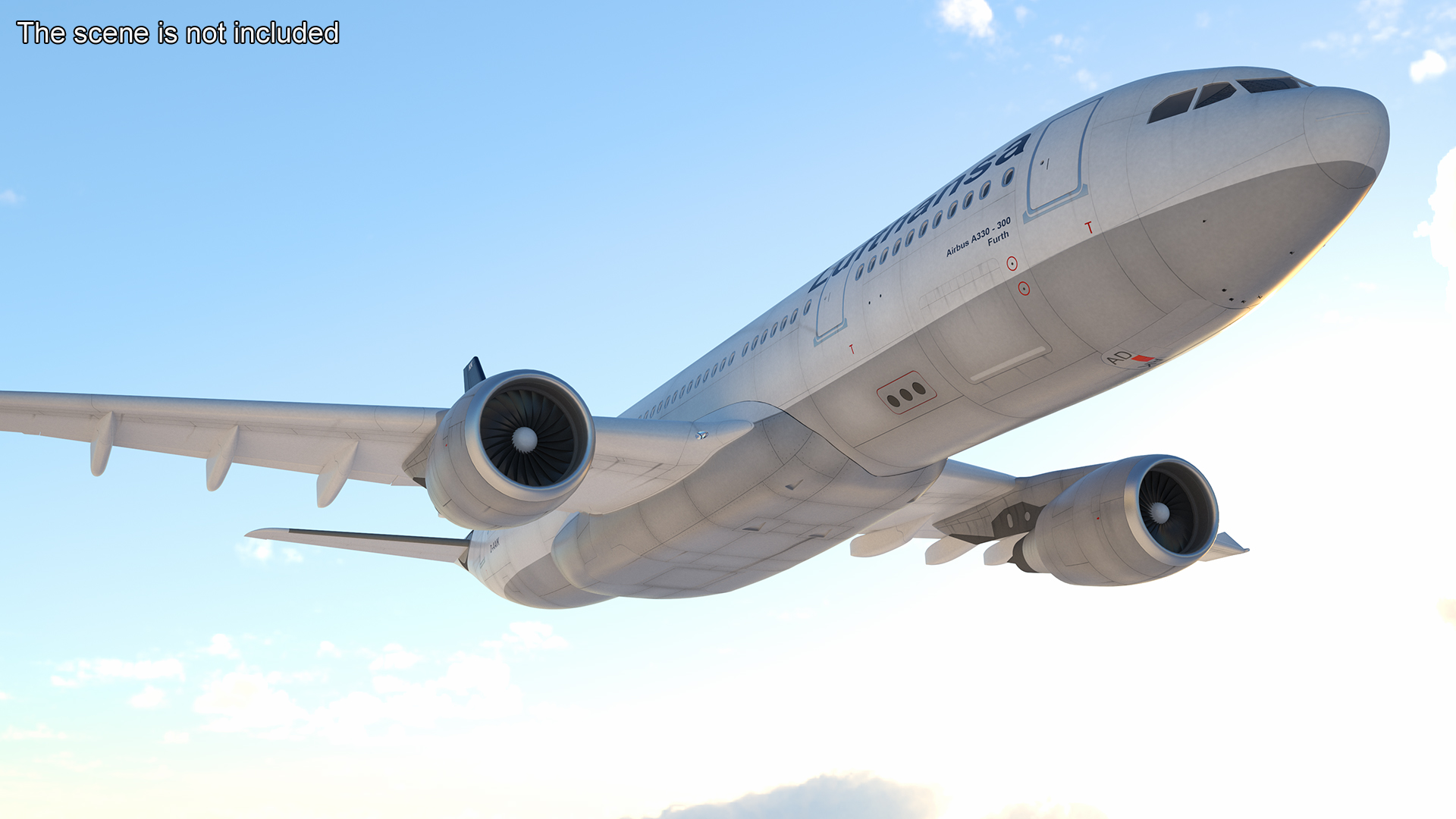 Lufthansa Airbus A330-200 Commercial Airliner Rigged 3D