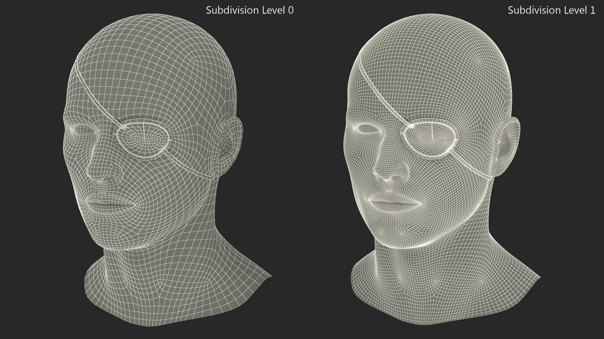 3D Black Eye Patch on Mannequin model