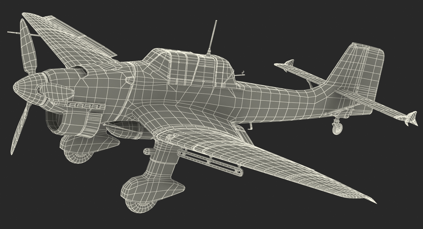 Junkers Ju 87 German Dive Bomber Rigged 3D model