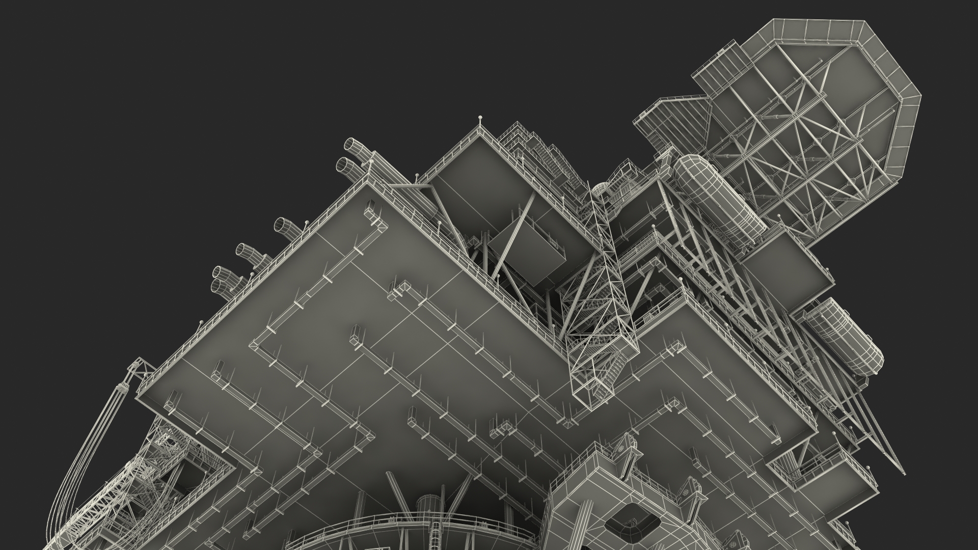 Shell Perdido Oil Platform Rigged for Cinema 4D 3D