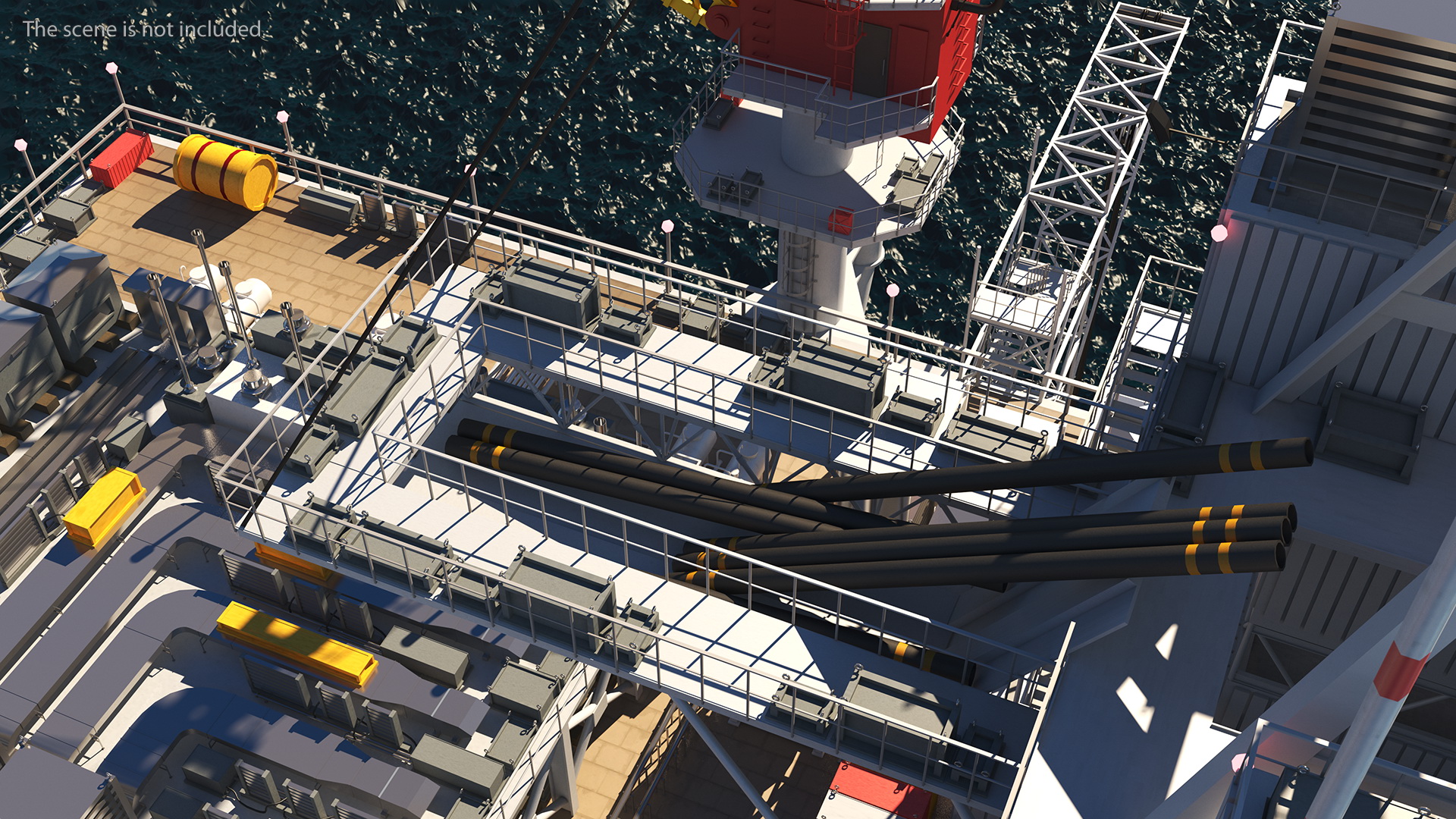 Shell Perdido Oil Platform Rigged for Cinema 4D 3D