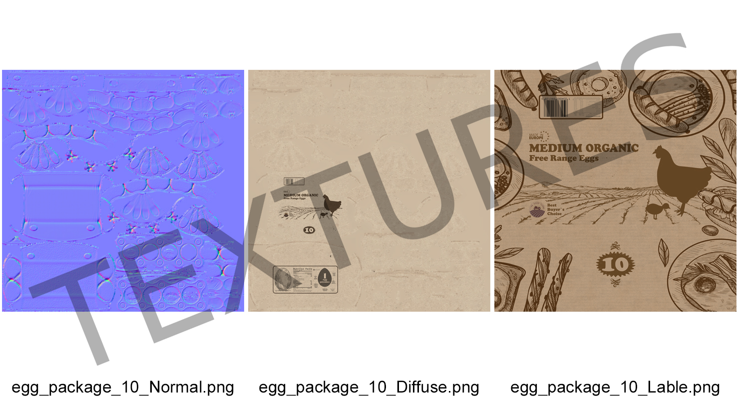 3D Open Ten Eggs Package