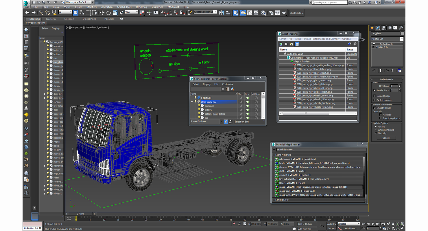 3D Commercial Truck Generic Rigged