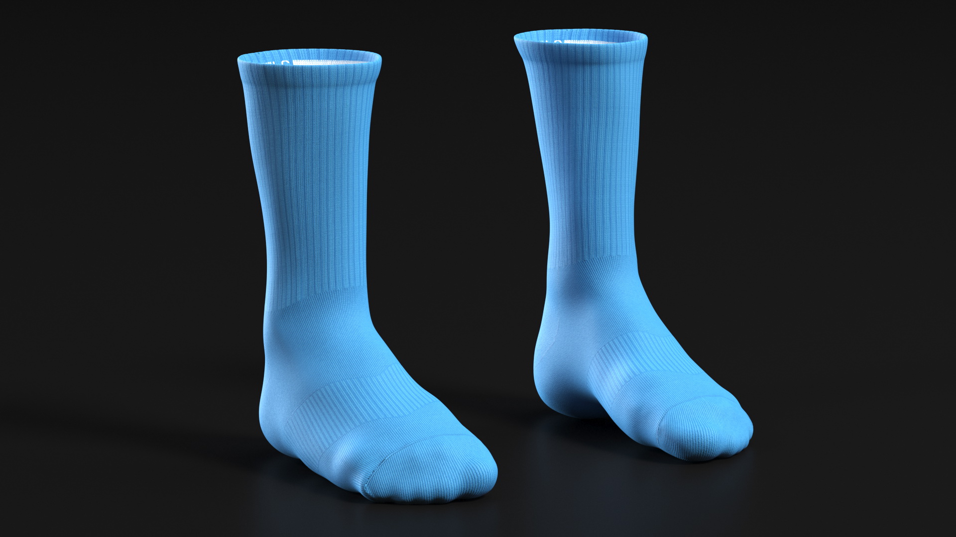 3D Long Socks Nike Blue on The Foot Standing