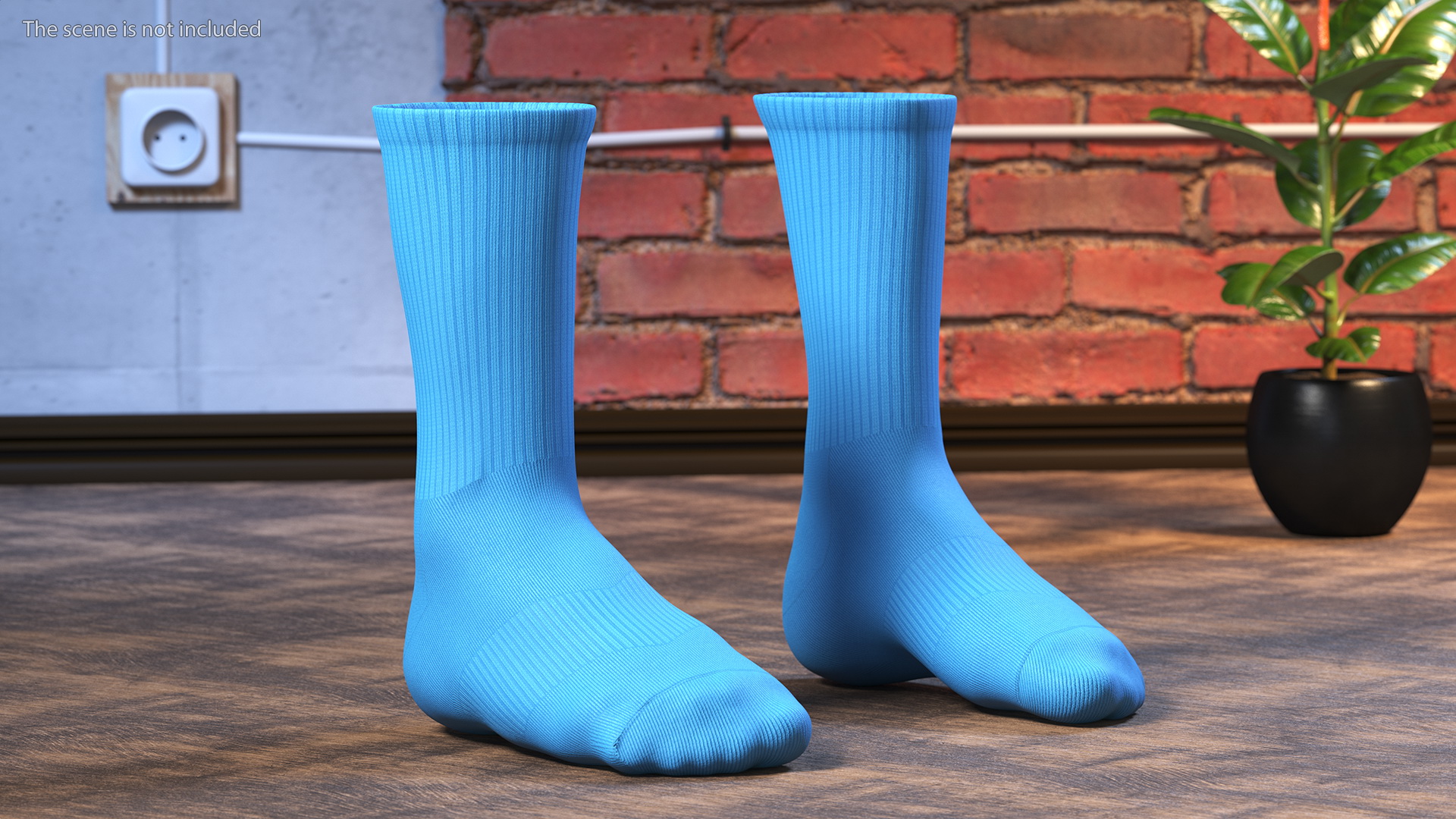 3D Long Socks Nike Blue on The Foot Standing