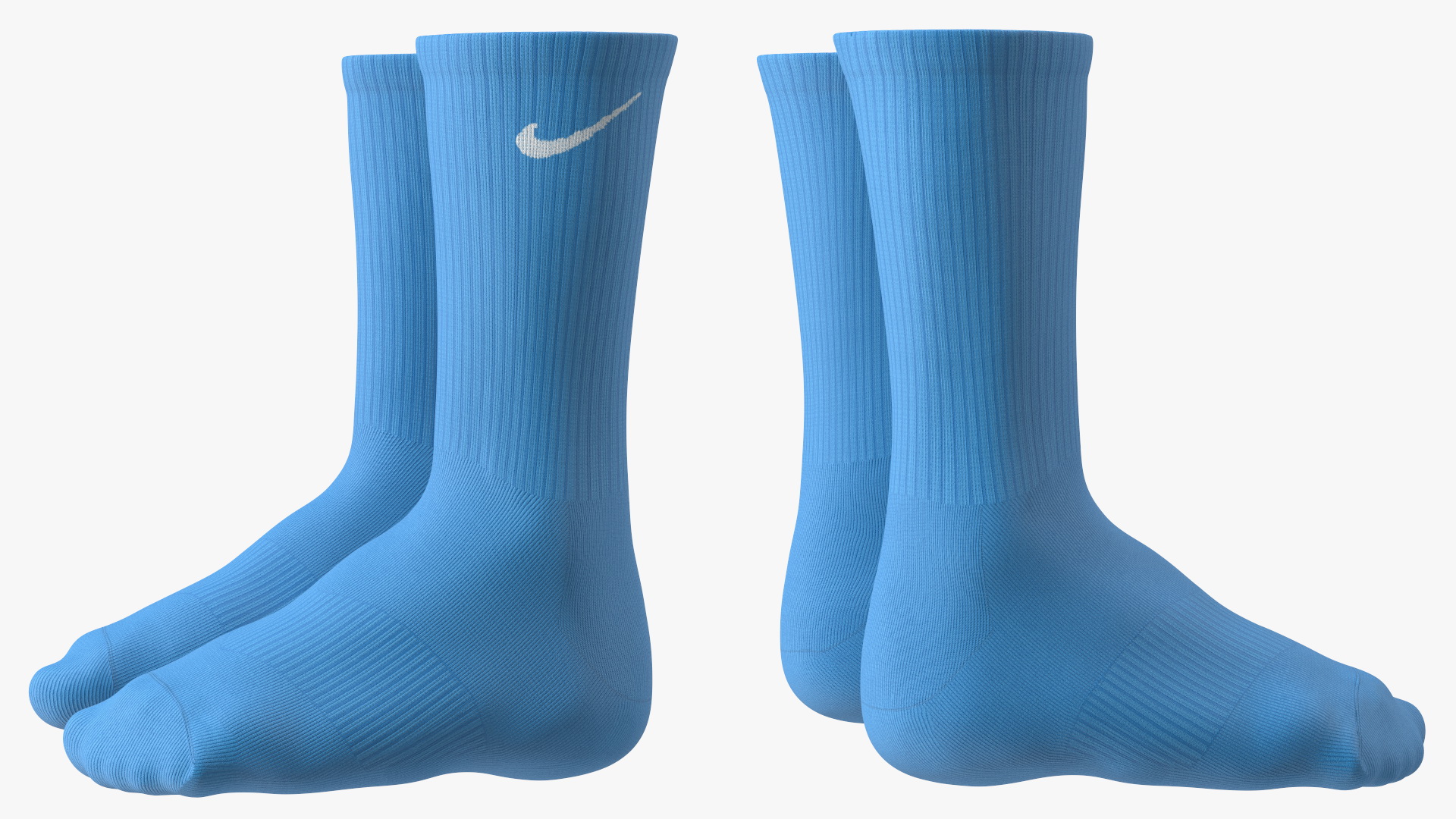 3D Long Socks Nike Blue on The Foot Standing