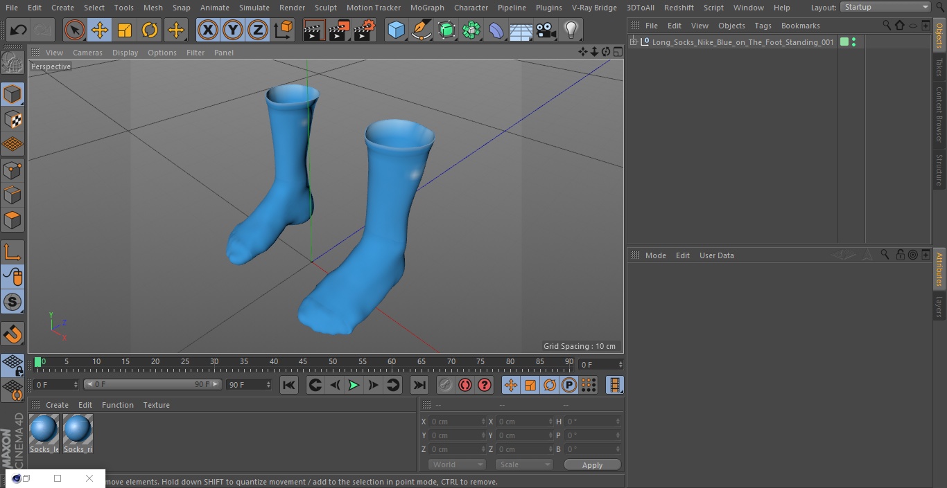 3D Long Socks Nike Blue on The Foot Standing