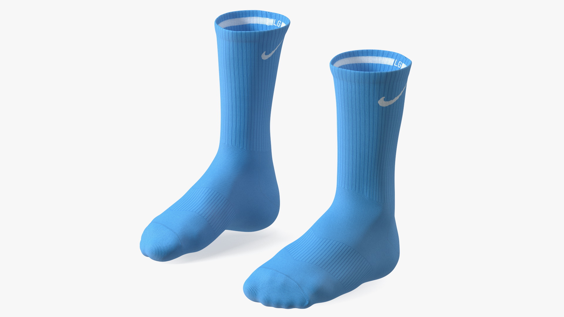 3D Long Socks Nike Blue on The Foot Standing