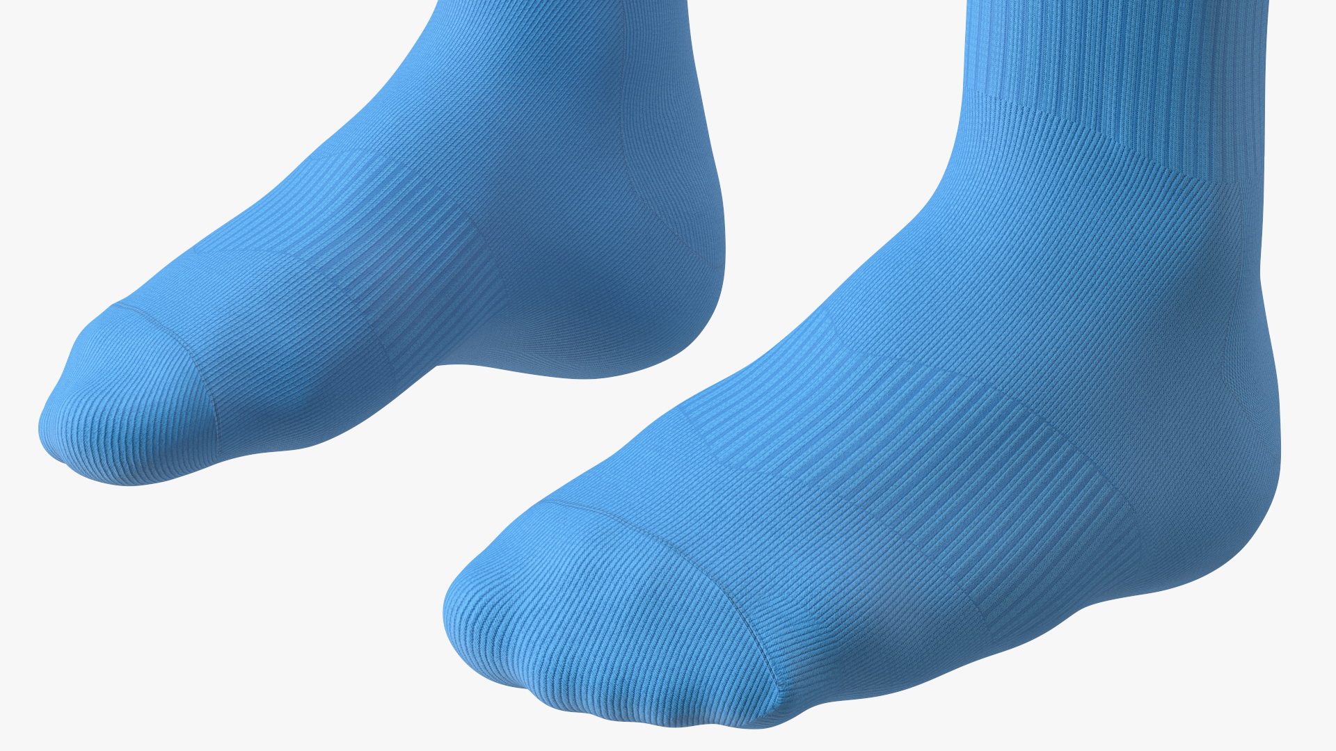 3D Long Socks Nike Blue on The Foot Standing