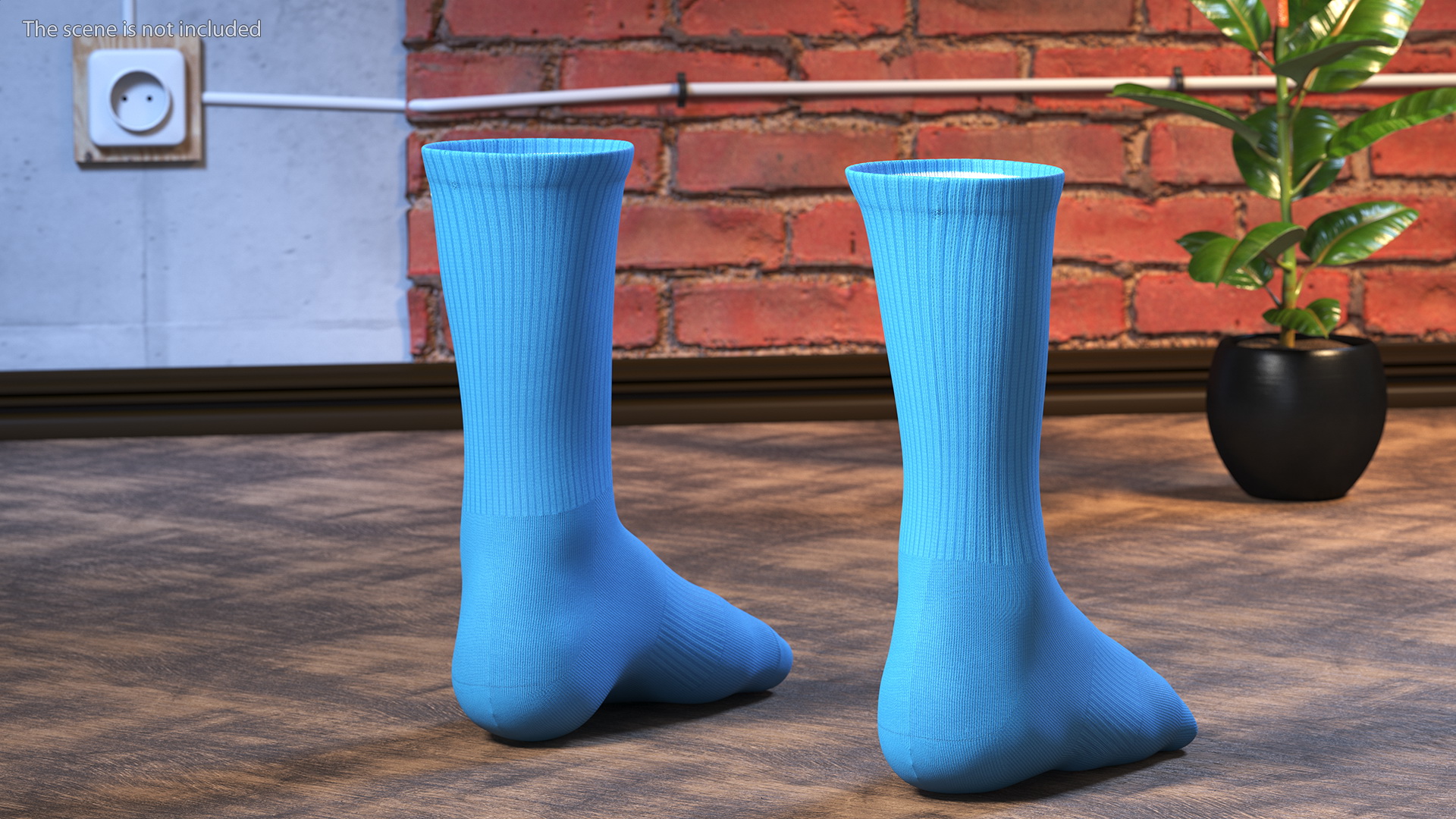 3D Long Socks Nike Blue on The Foot Standing