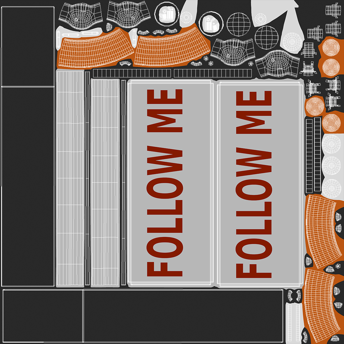 3D Subaru XV Airport Follow Me Vehicle Simplified