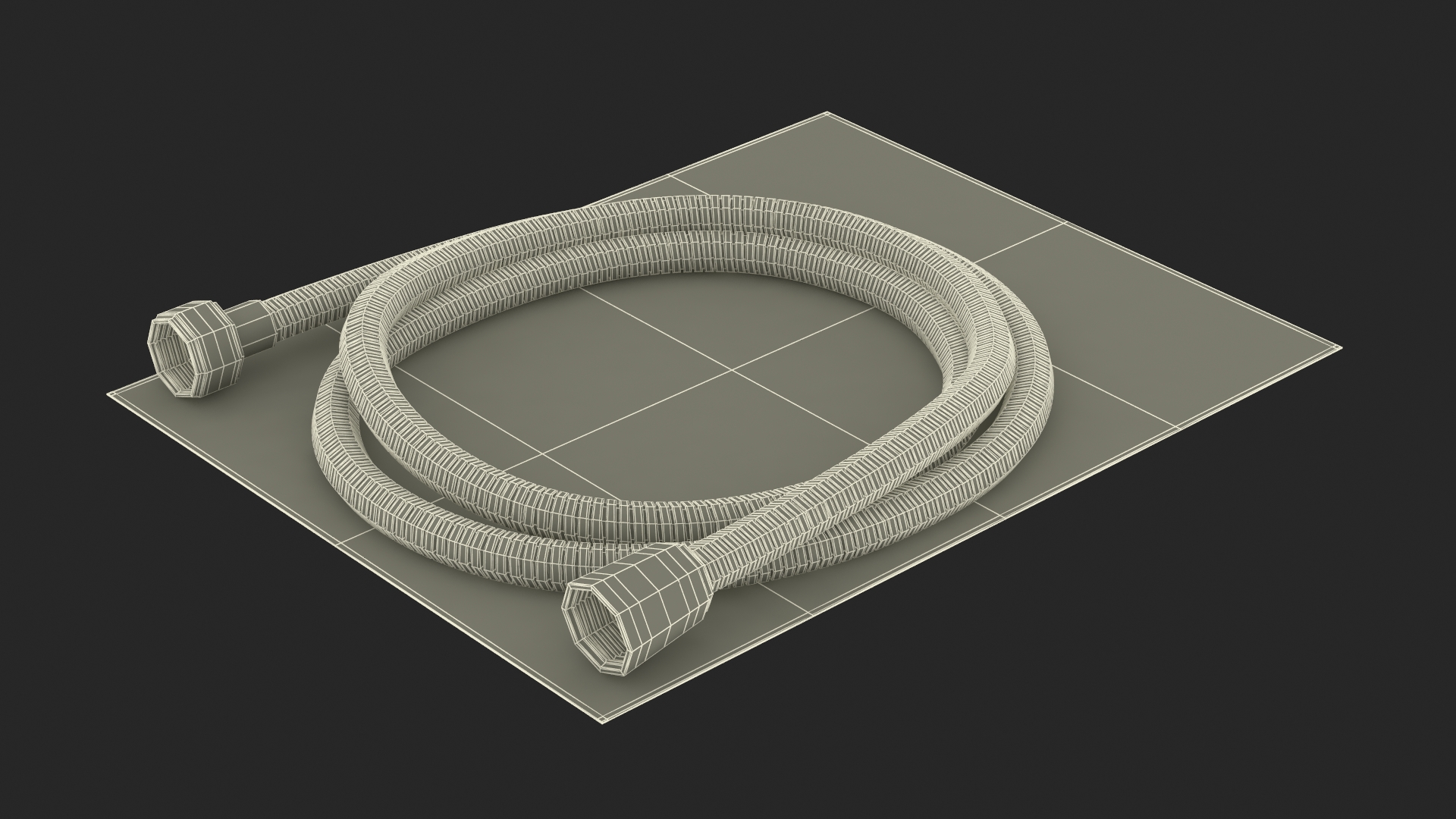 Packed Shower Hose Black 3D model