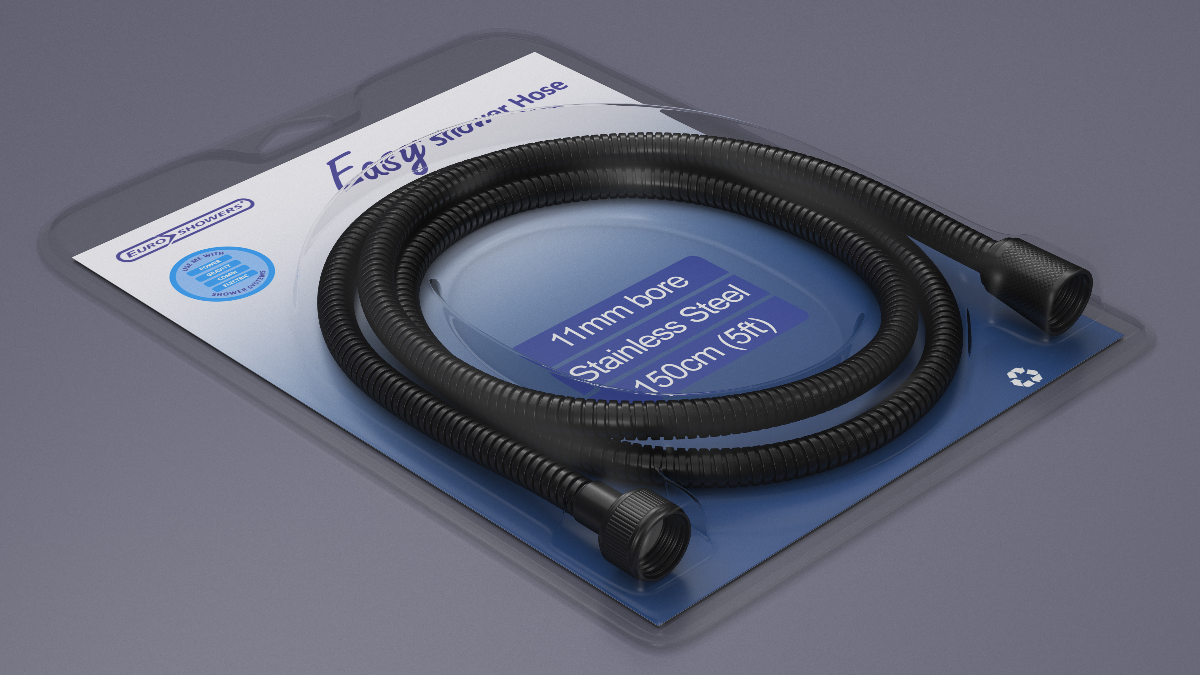 Packed Shower Hose Black 3D model