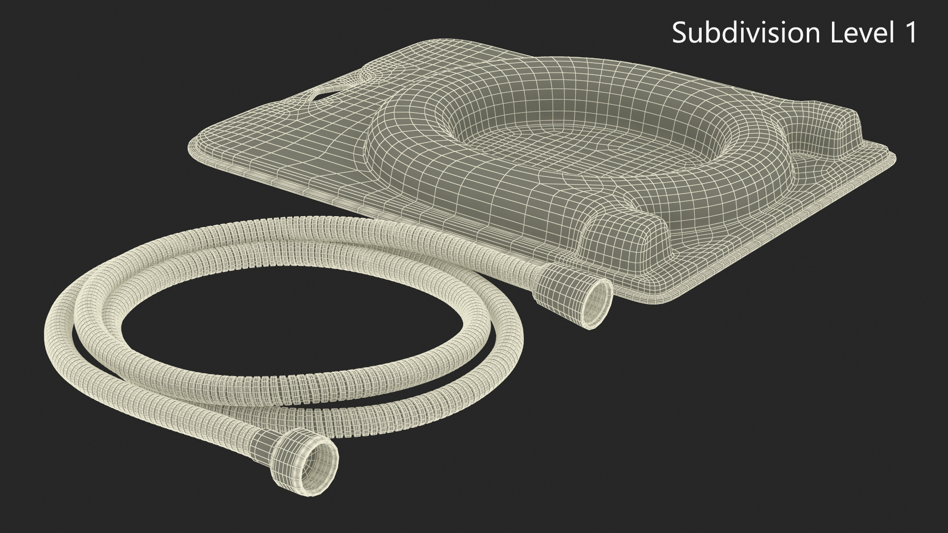 Packed Shower Hose Black 3D model