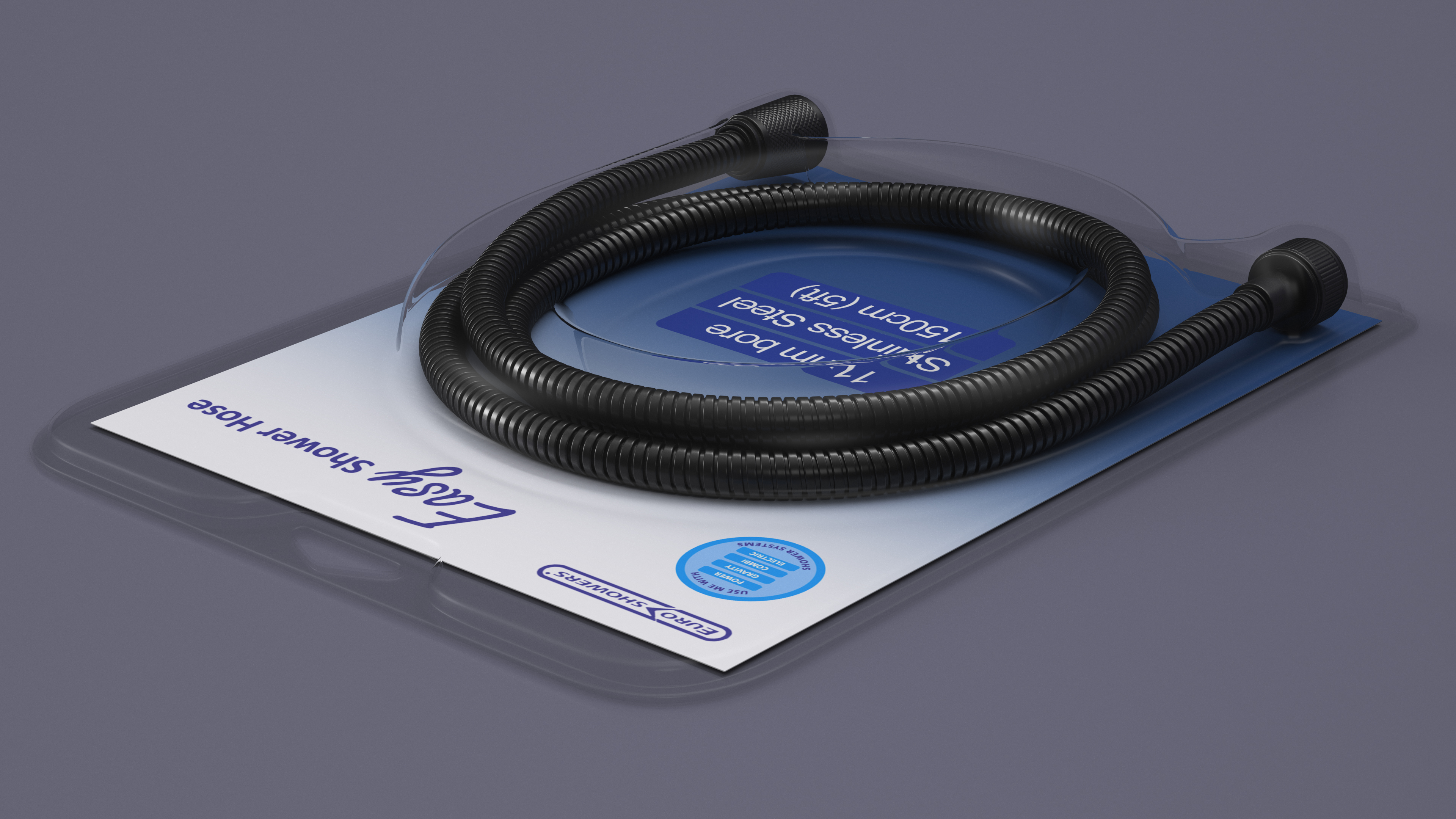 Packed Shower Hose Black 3D model