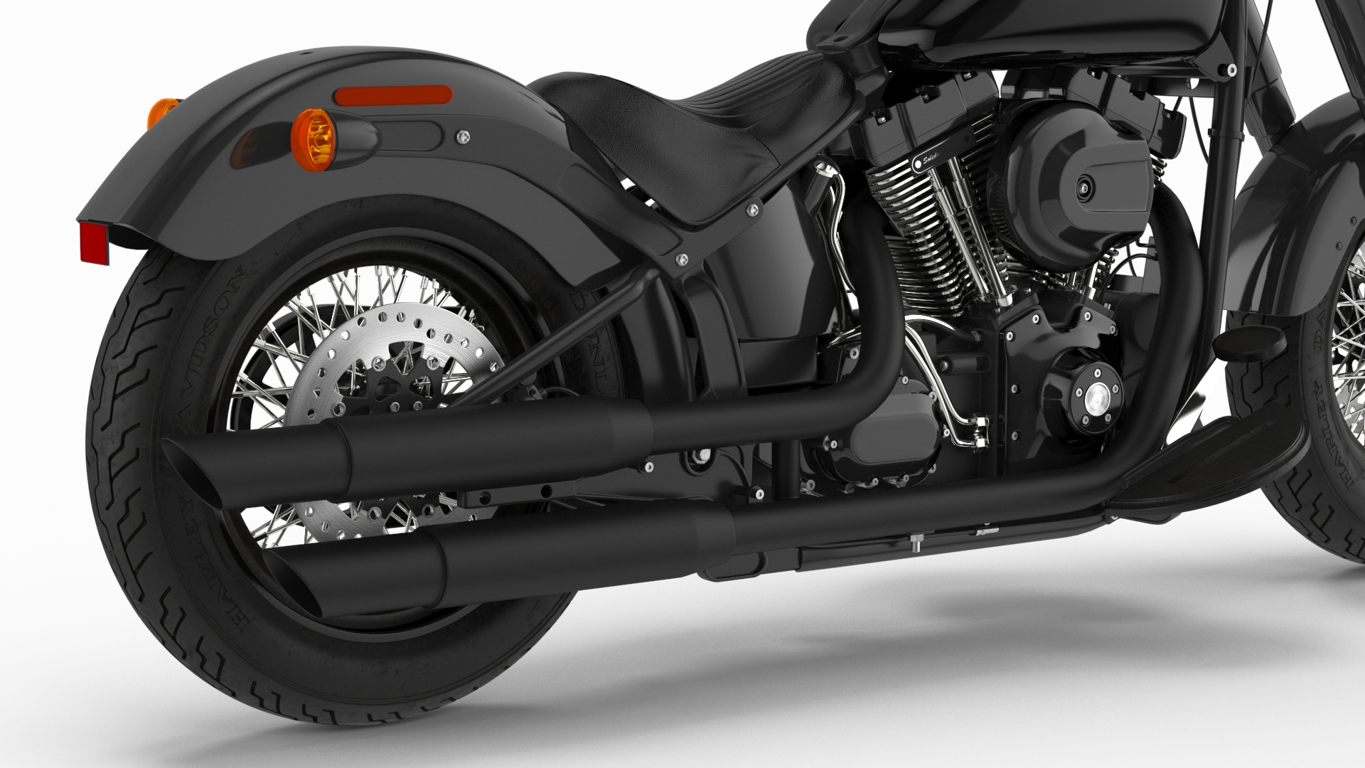 Cruiser Motorcycle Harley Davidson Softail Slim 3D