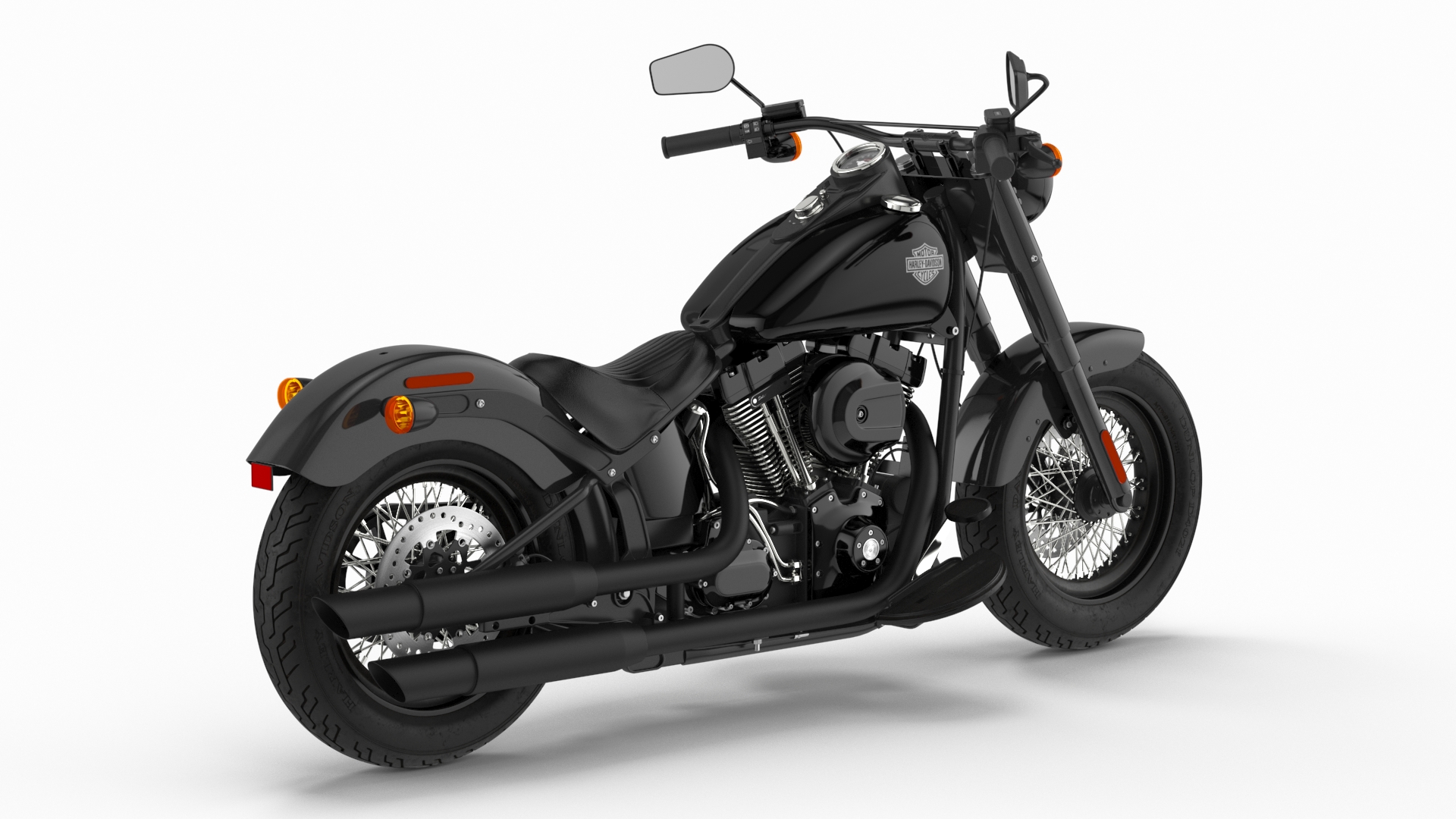 Cruiser Motorcycle Harley Davidson Softail Slim 3D