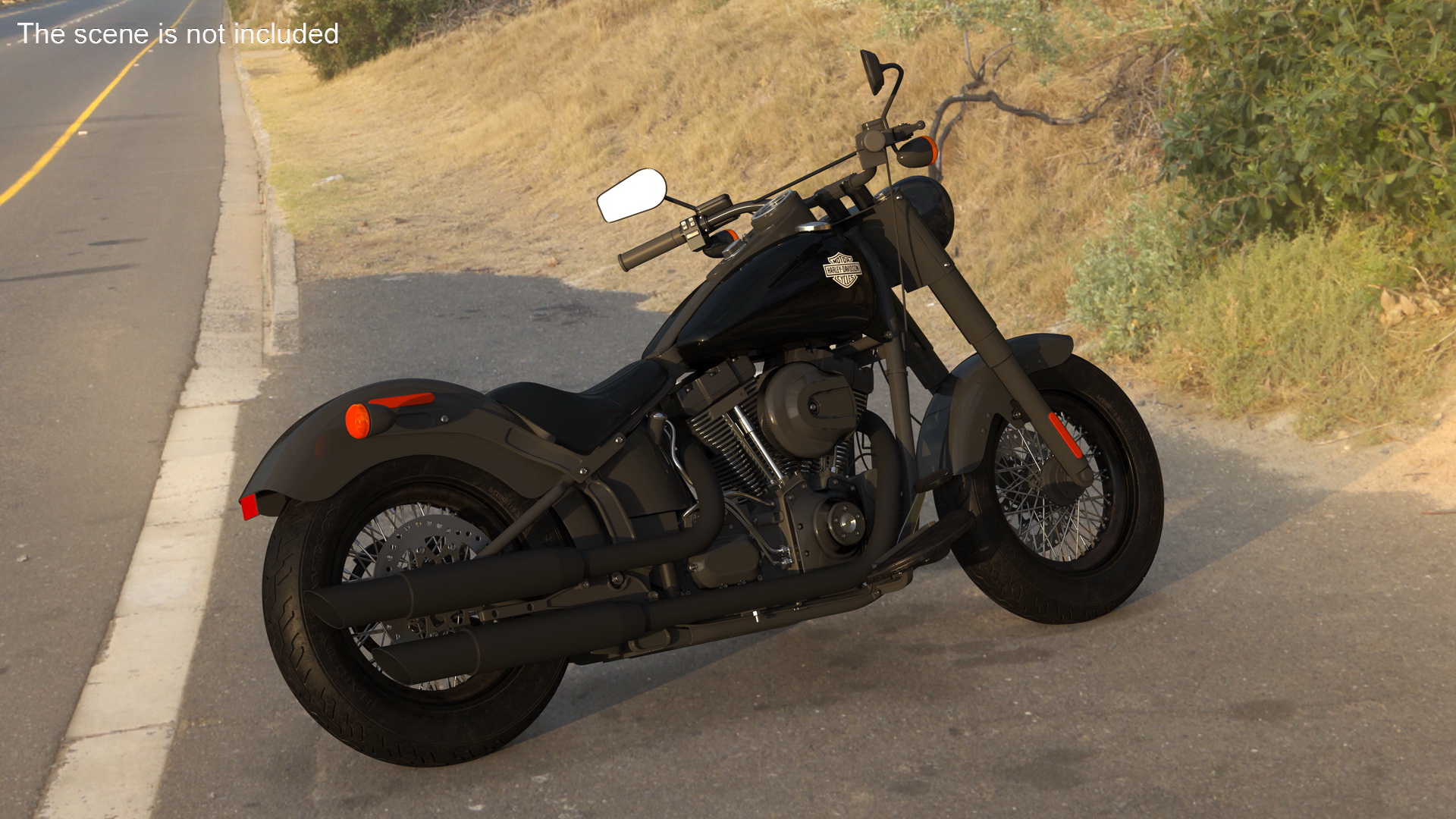 Cruiser Motorcycle Harley Davidson Softail Slim 3D