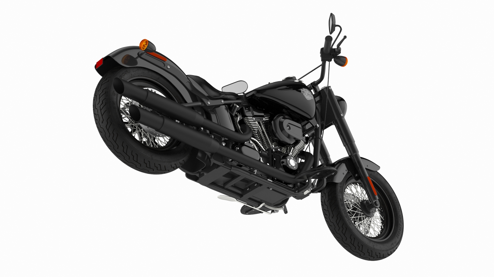 Cruiser Motorcycle Harley Davidson Softail Slim 3D